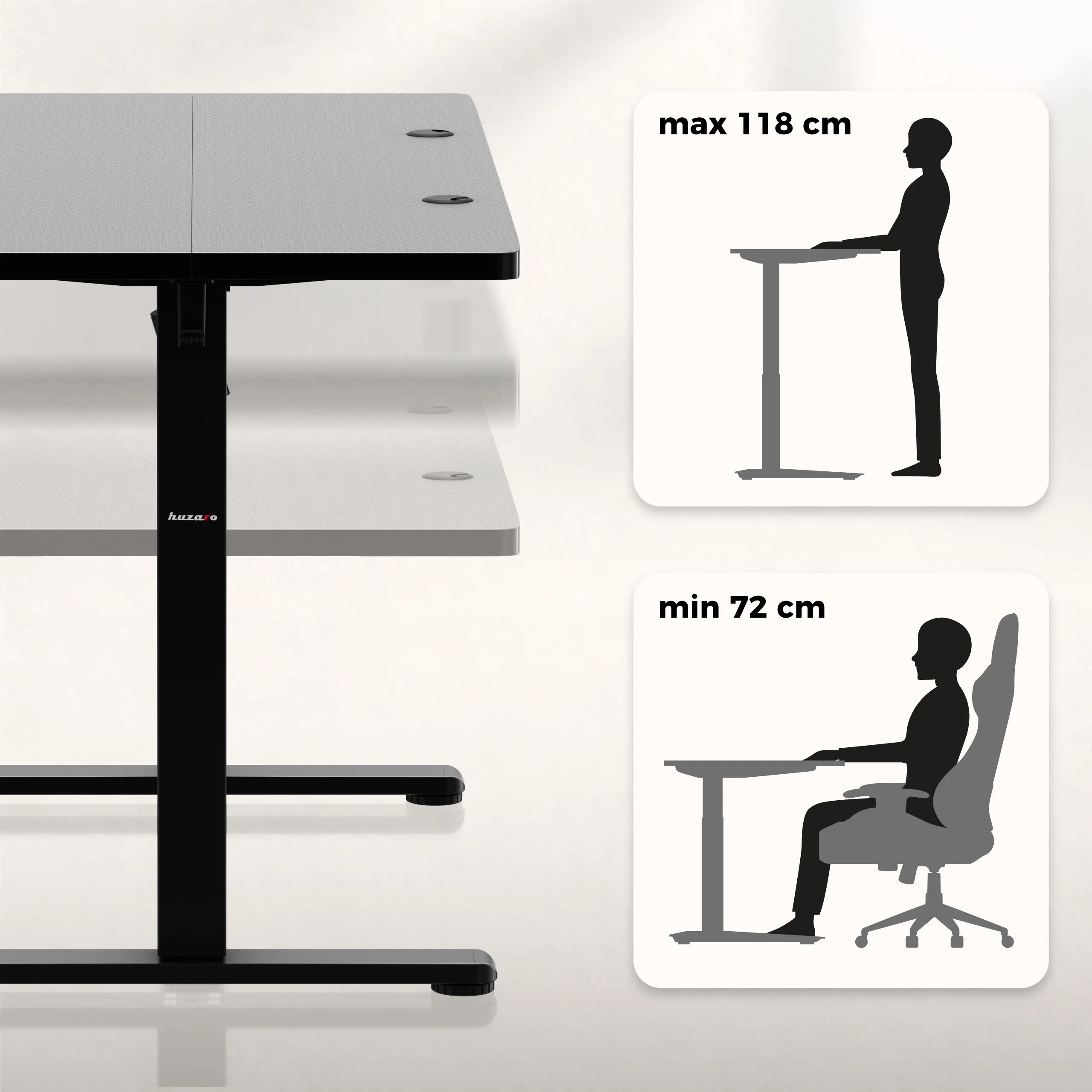 Biurko elektryczne gamingowe Huzaro Hero 8.1 Black 120 cm - Image 15