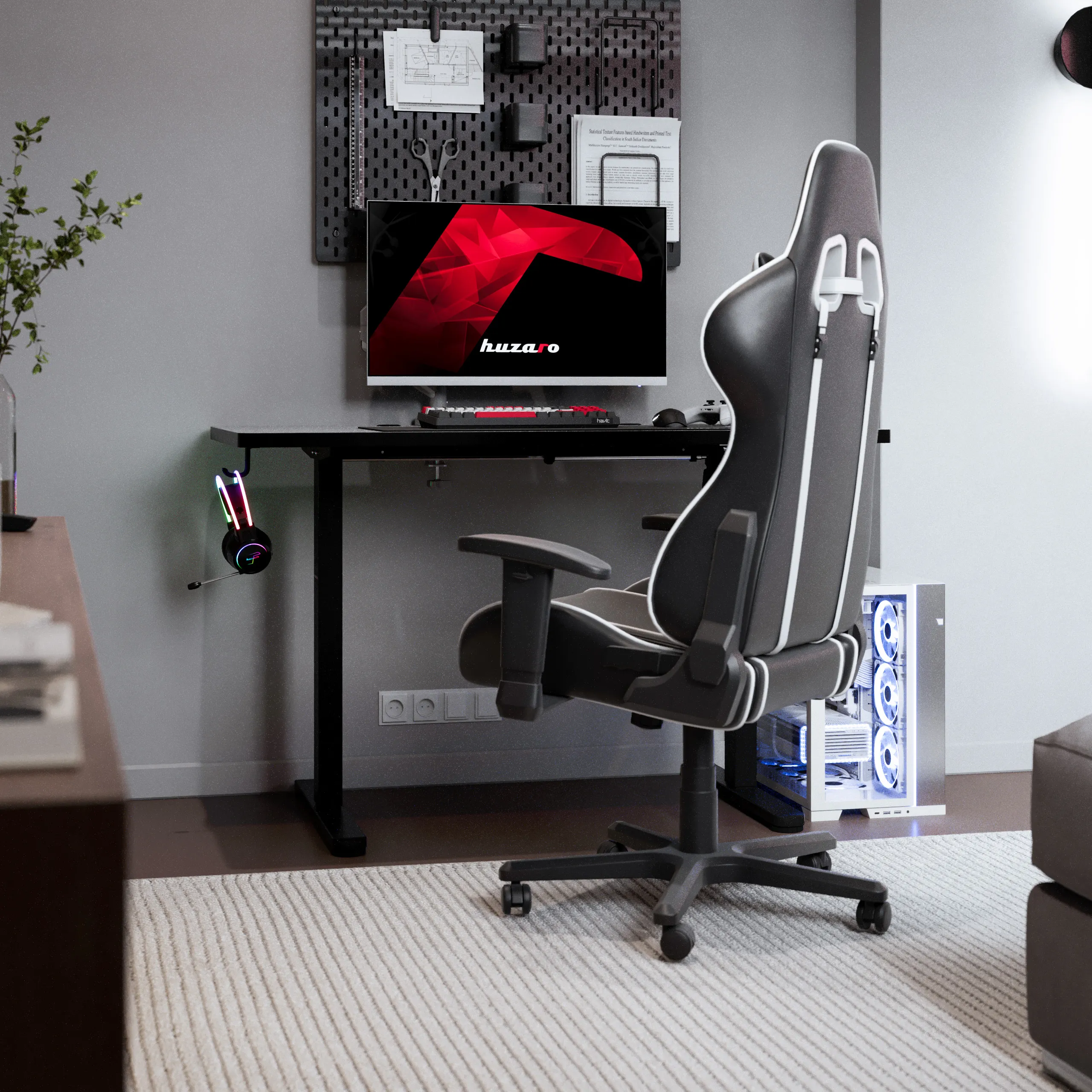 Biurko elektryczne gamingowe Huzaro Hero 8.1 Black 120 cm - Image 3