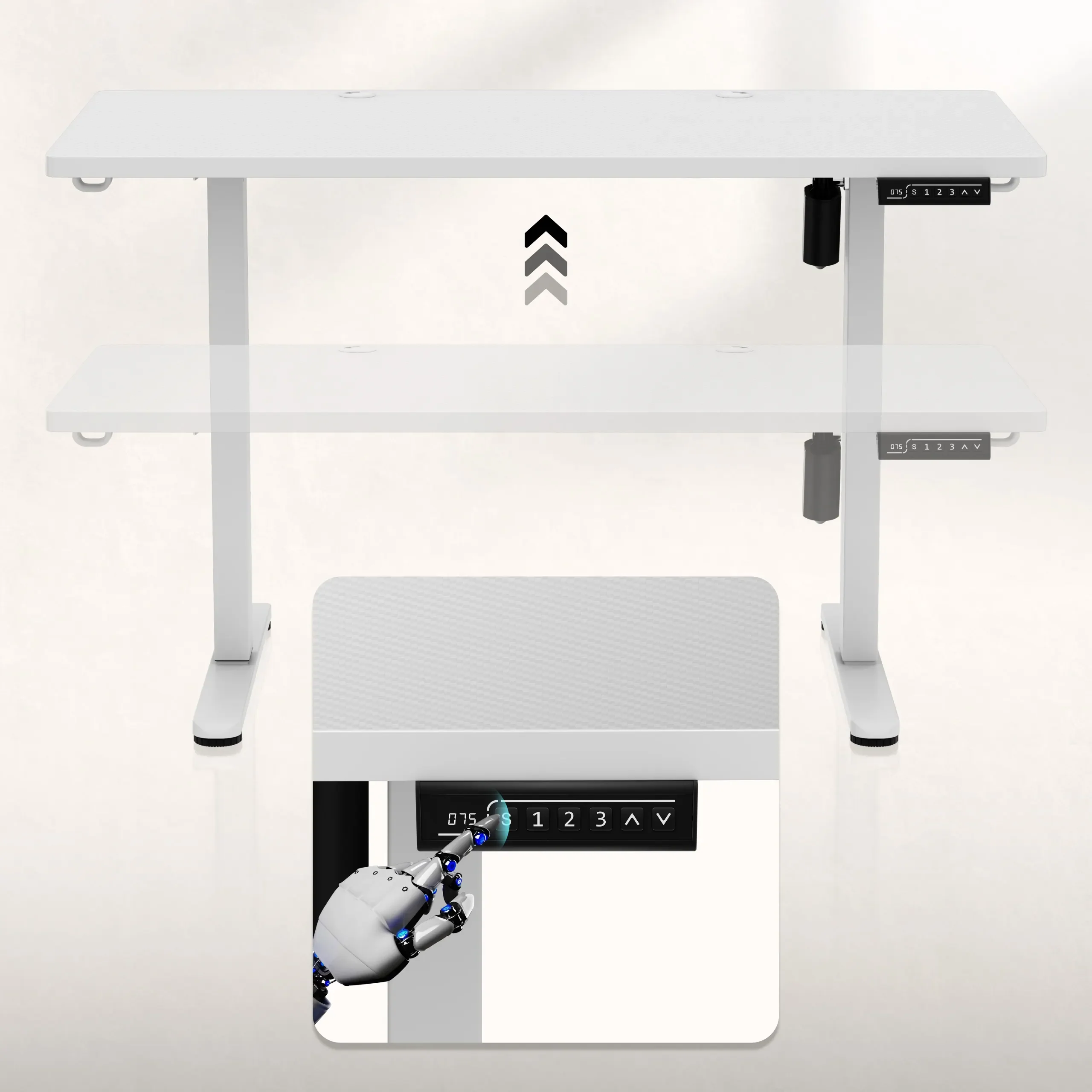 Biurko elektryczne gamingowe Huzaro Hero 8.1 White 120 cm - Image 14