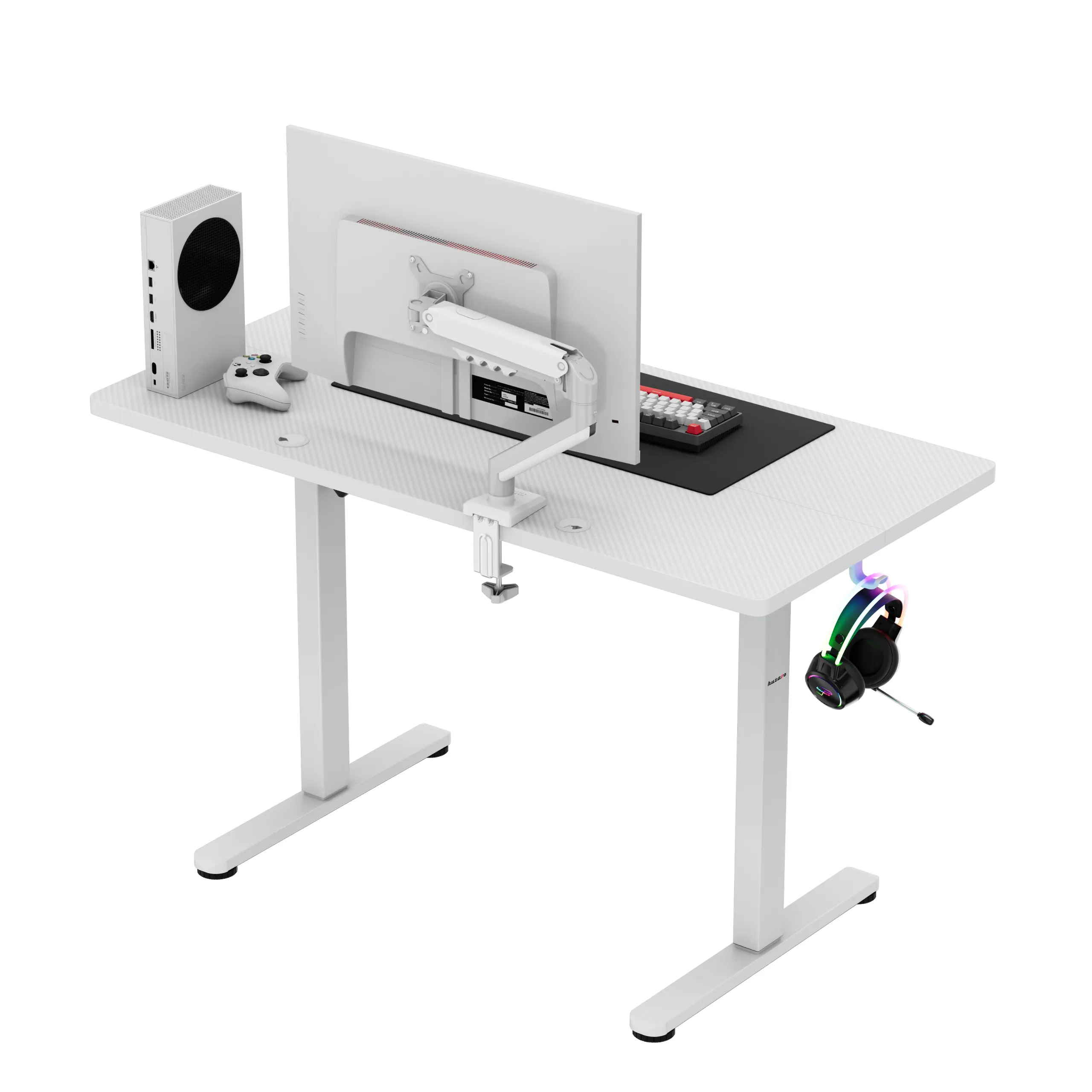 Biurko elektryczne gamingowe Huzaro Hero 8.1 White 120 cm - Image 6