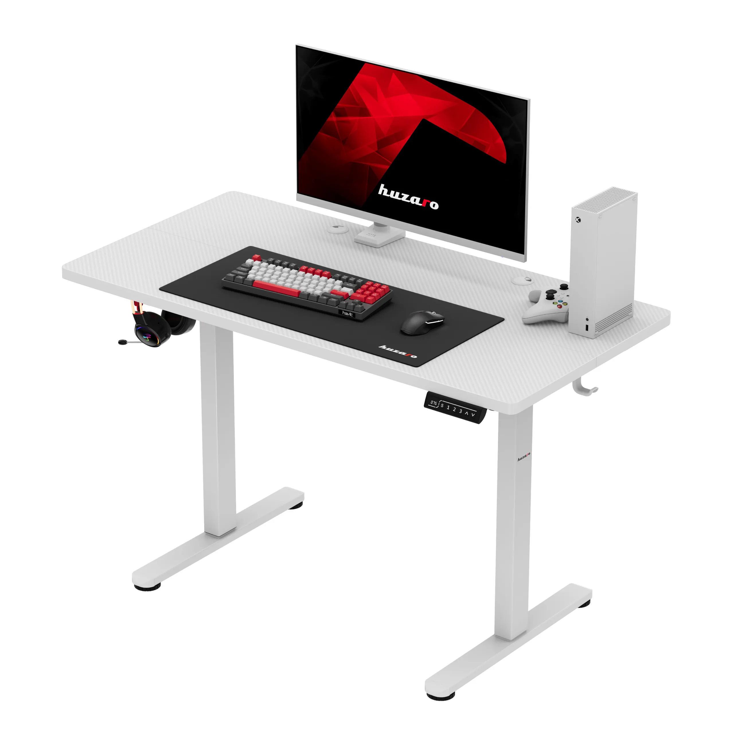 Biurko elektryczne gamingowe Huzaro Hero 8.1 White 120 cm - Image 8