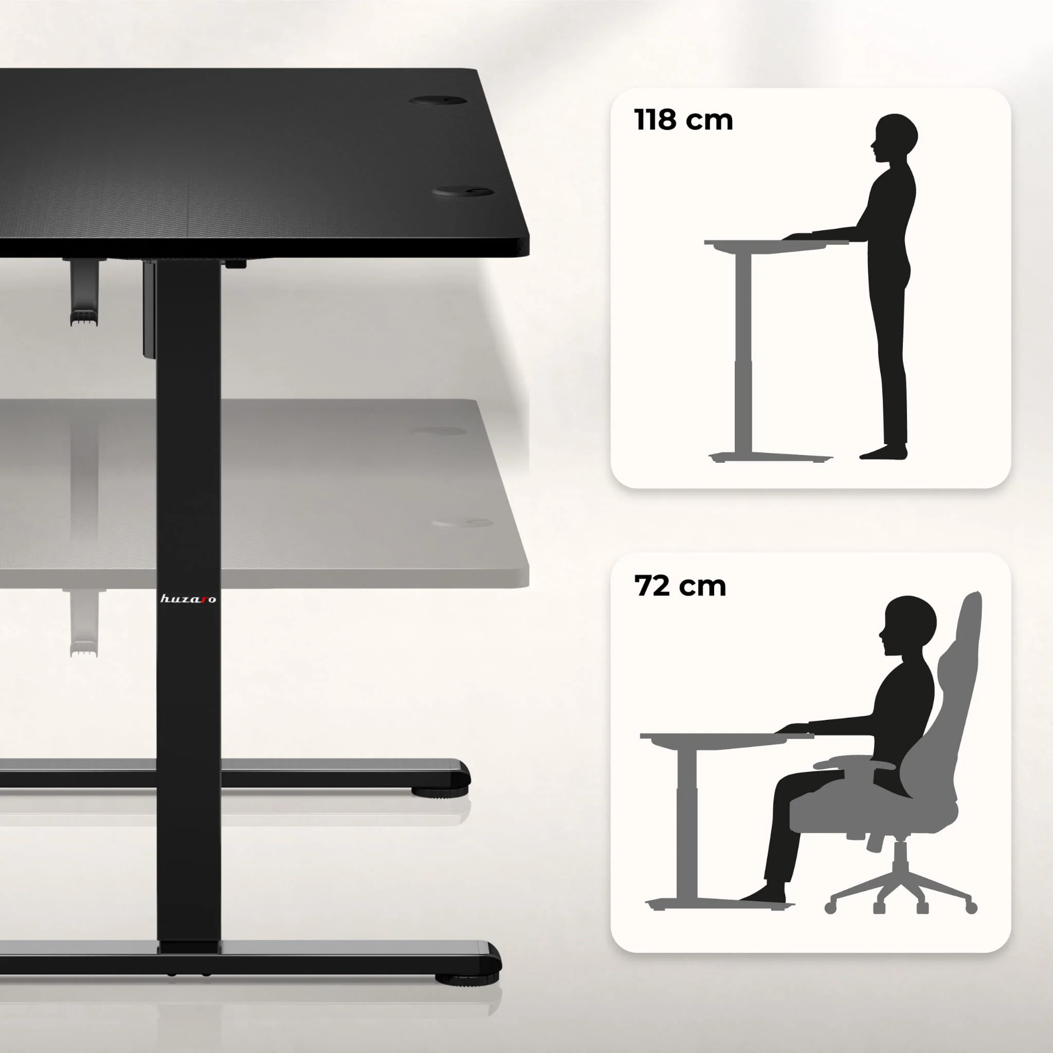 Biurko Elektryczne Huzaro Hero 8.2 Black 120 cm - Image 9