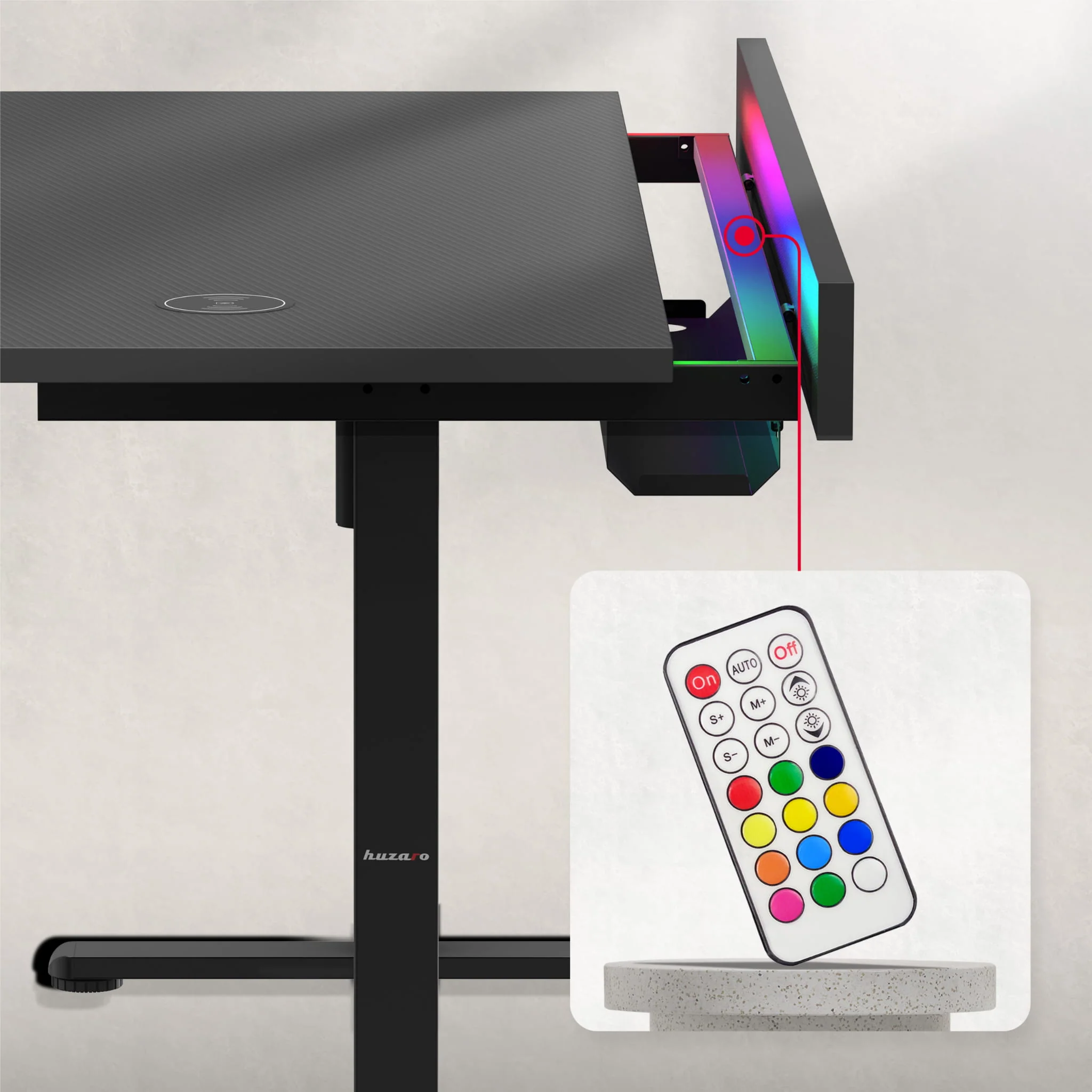 Biurko elektryczne Huzaro Hero 8.7 RGB LED 140 cm - Image 3