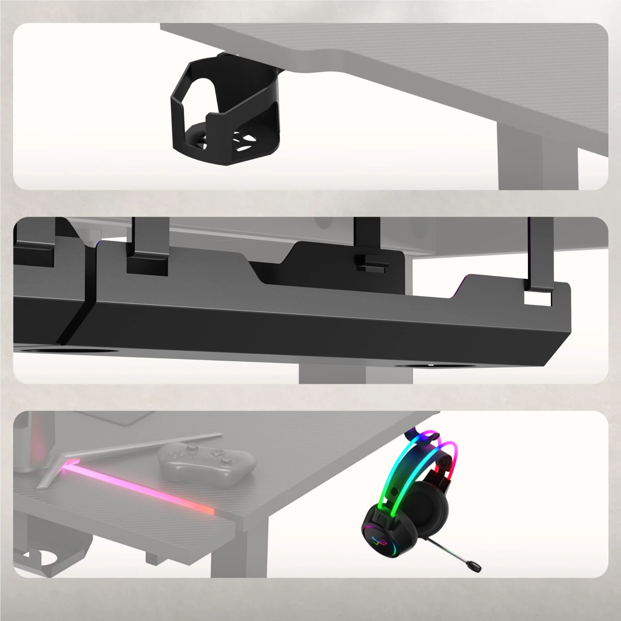 Biurko elektryczne Huzaro Hero 8.7 RGB LED 140 cm - Image 6