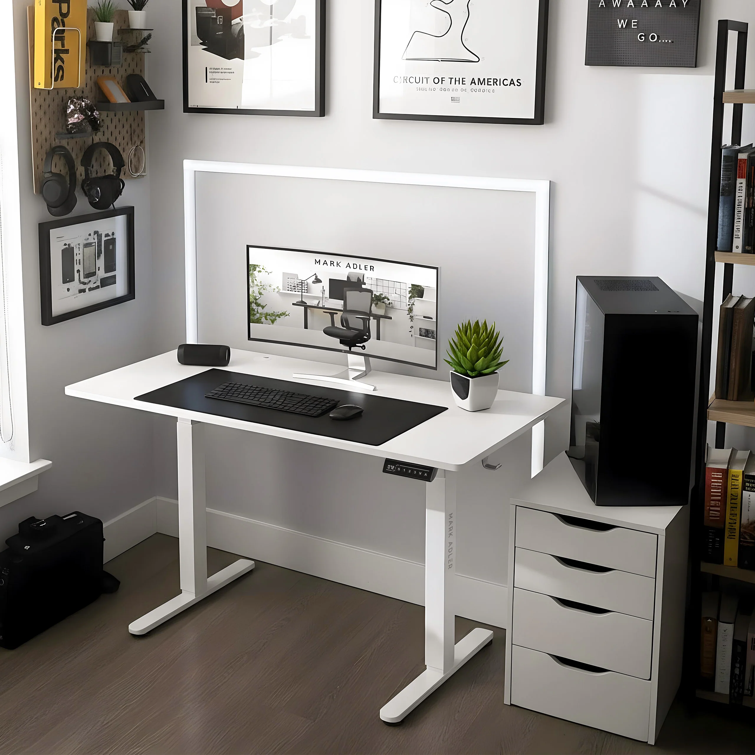 Biurko elektryczne Mark Adler Leader 7.0 White 120 cm OUTLET - Image 2