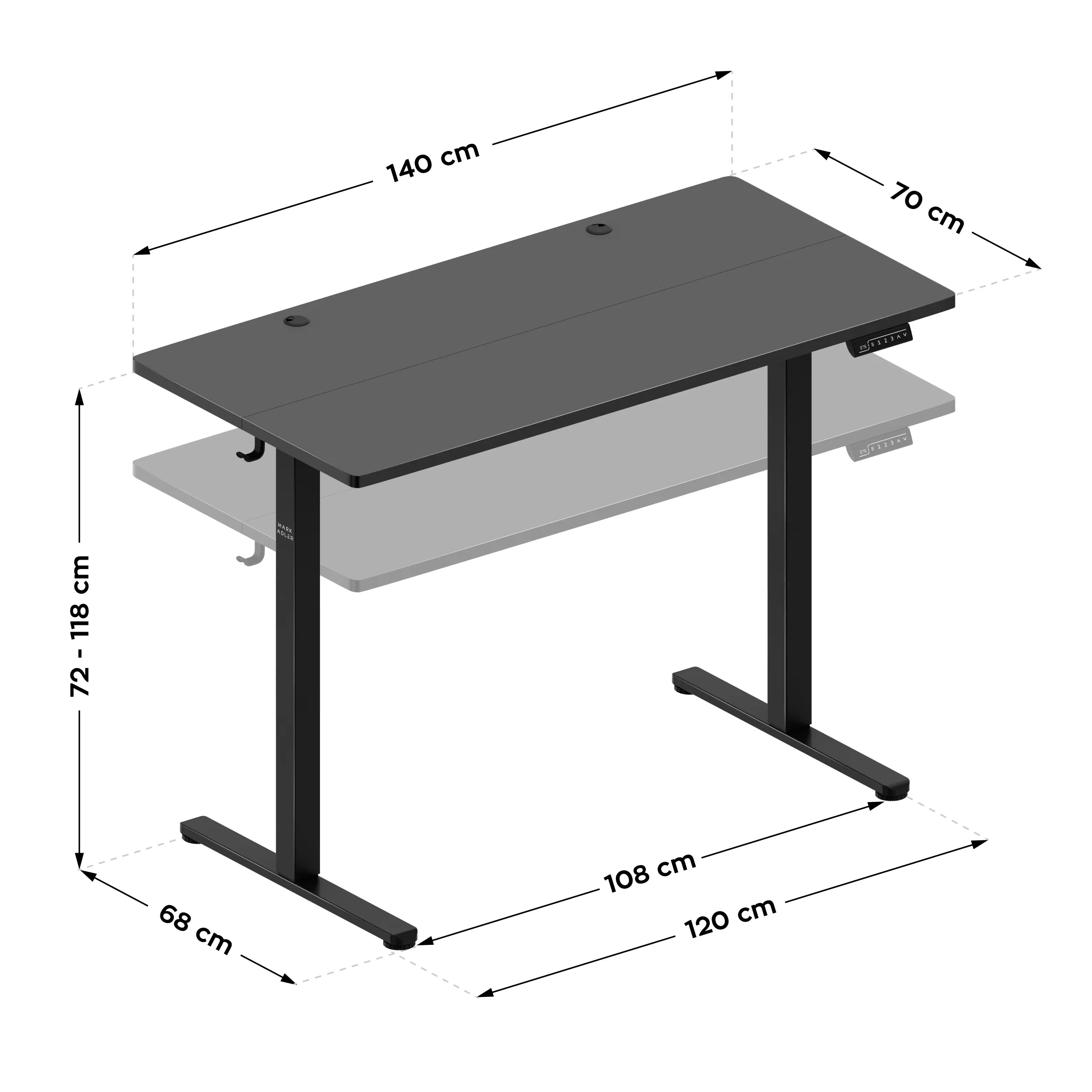 Biurko elektryczne Mark Adler Leader 7.3 Black 140 cm OUTLET - Image 12