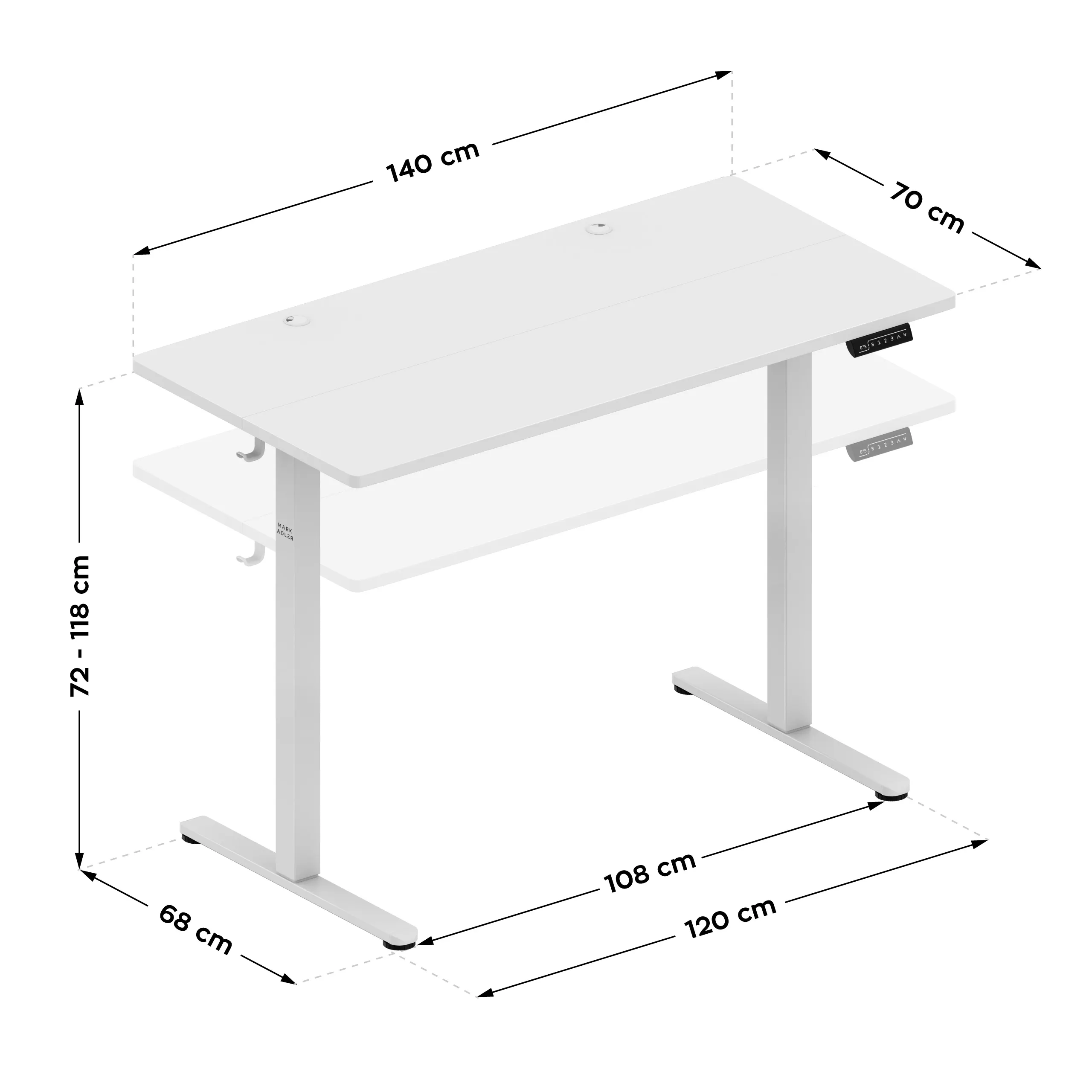 Biurko elektryczne Mark Adler Leader 7.3 White 140 cm - Image 11