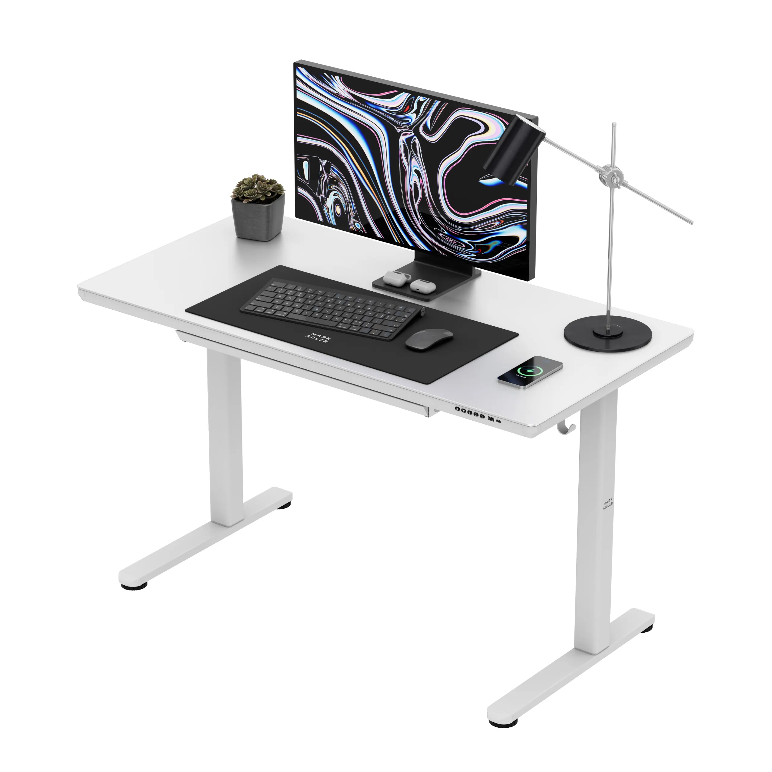 Biurko elektryczne ze szklanym blatem Mark Adler Leader 8.5 White - Image 12