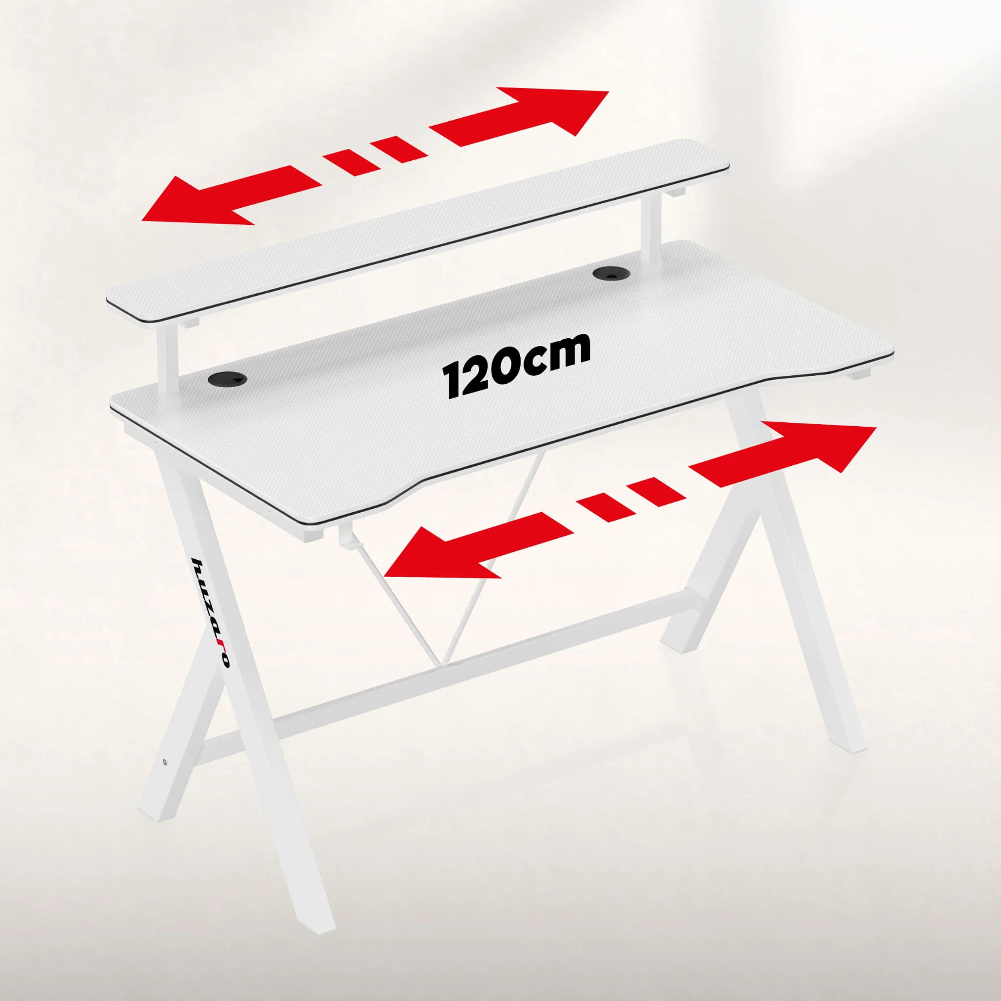 Biurko gamingowe 120 cm Huzaro Hero 1.9 White - Image 13