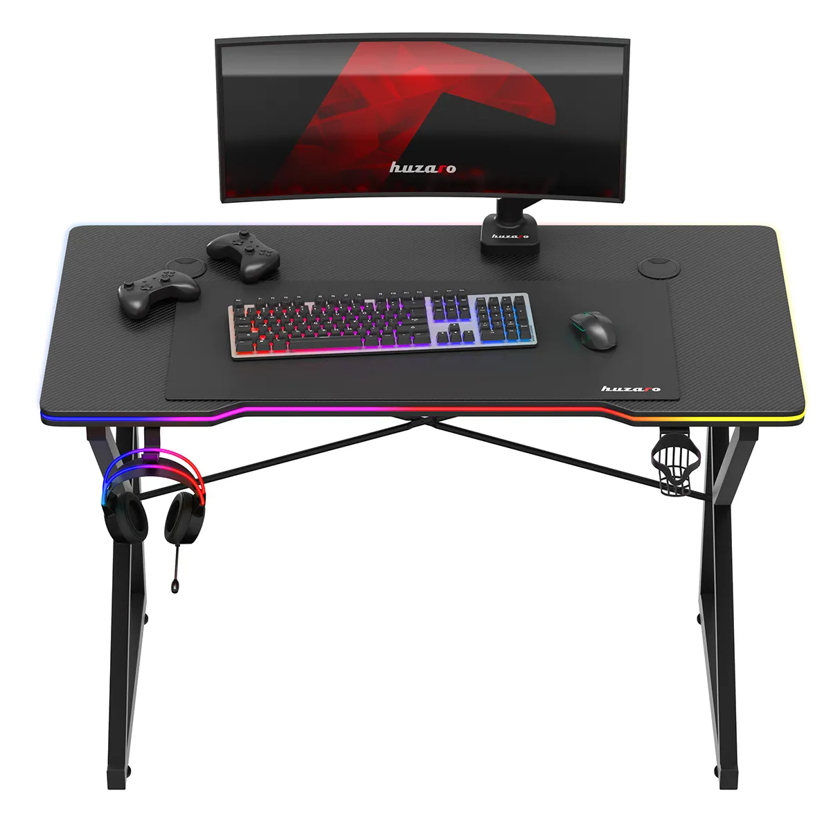 Biurko Gamingowe Huzaro Hero 1.7 RGB Black 120 cm - Image 11