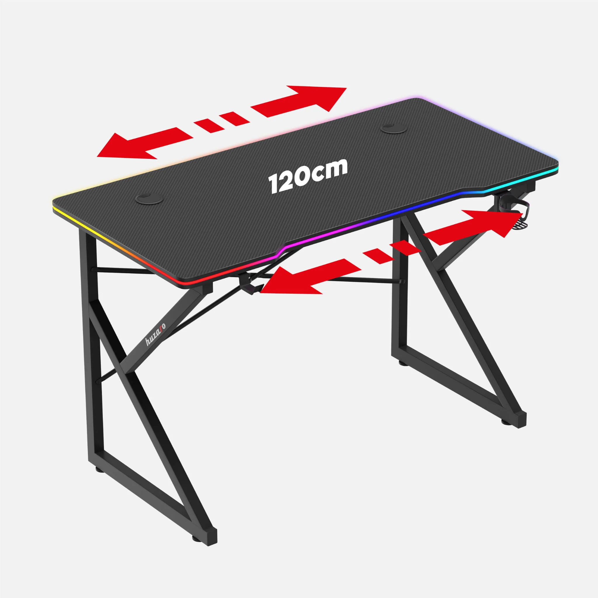 Biurko Gamingowe Huzaro Hero 1.7 RGB Black 120 cm - Image 13