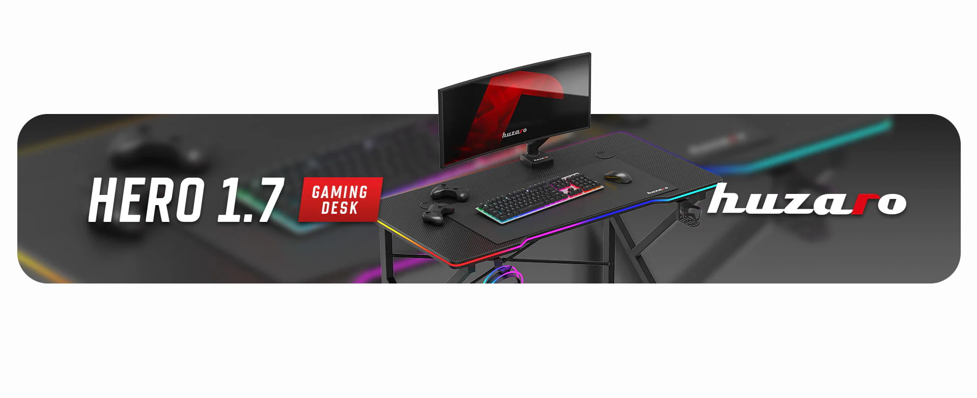 Biurko Gamingowe Huzaro Hero 1.7 RGB Black 120 cm OUTLET - Image 18