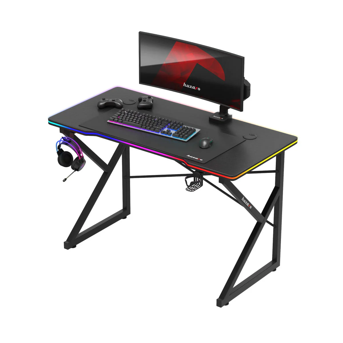 Biurko Gamingowe Huzaro Hero 1.7 RGB Black 120 cm OUTLET - Image 6