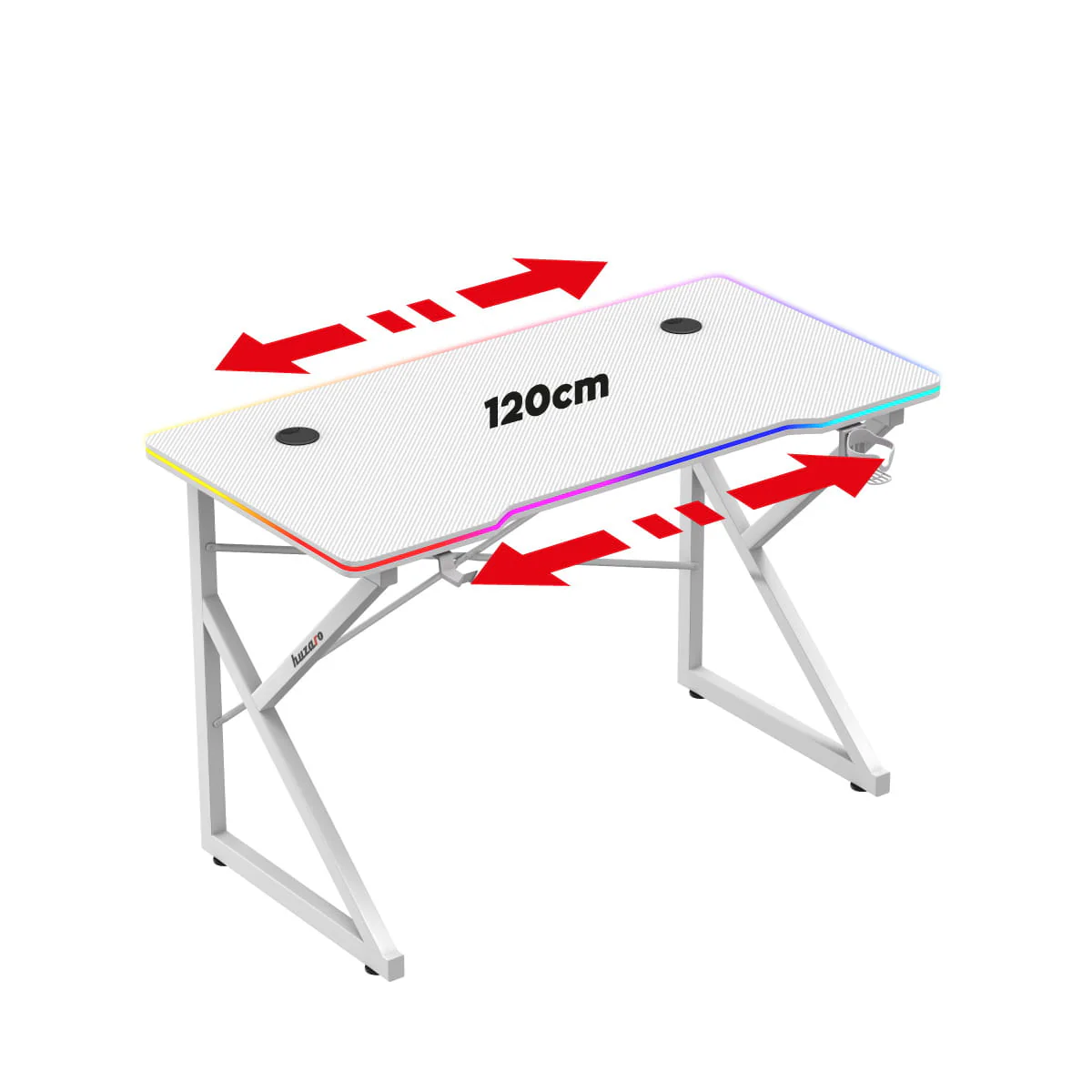 Biurko Gamingowe Huzaro Hero 1.7 RGB White 120 cm OUTLET - Image 15