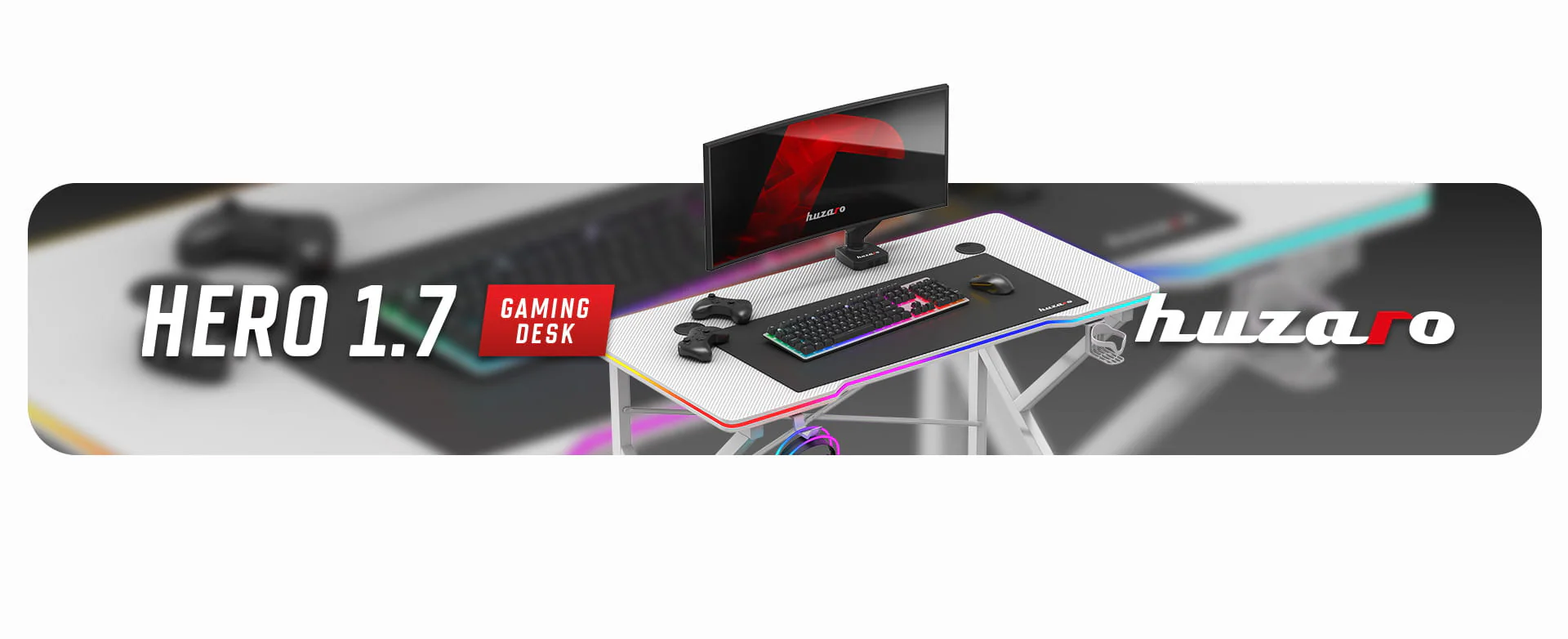 Biurko Gamingowe Huzaro Hero 1.7 RGB White 120 cm OUTLET - Image 18