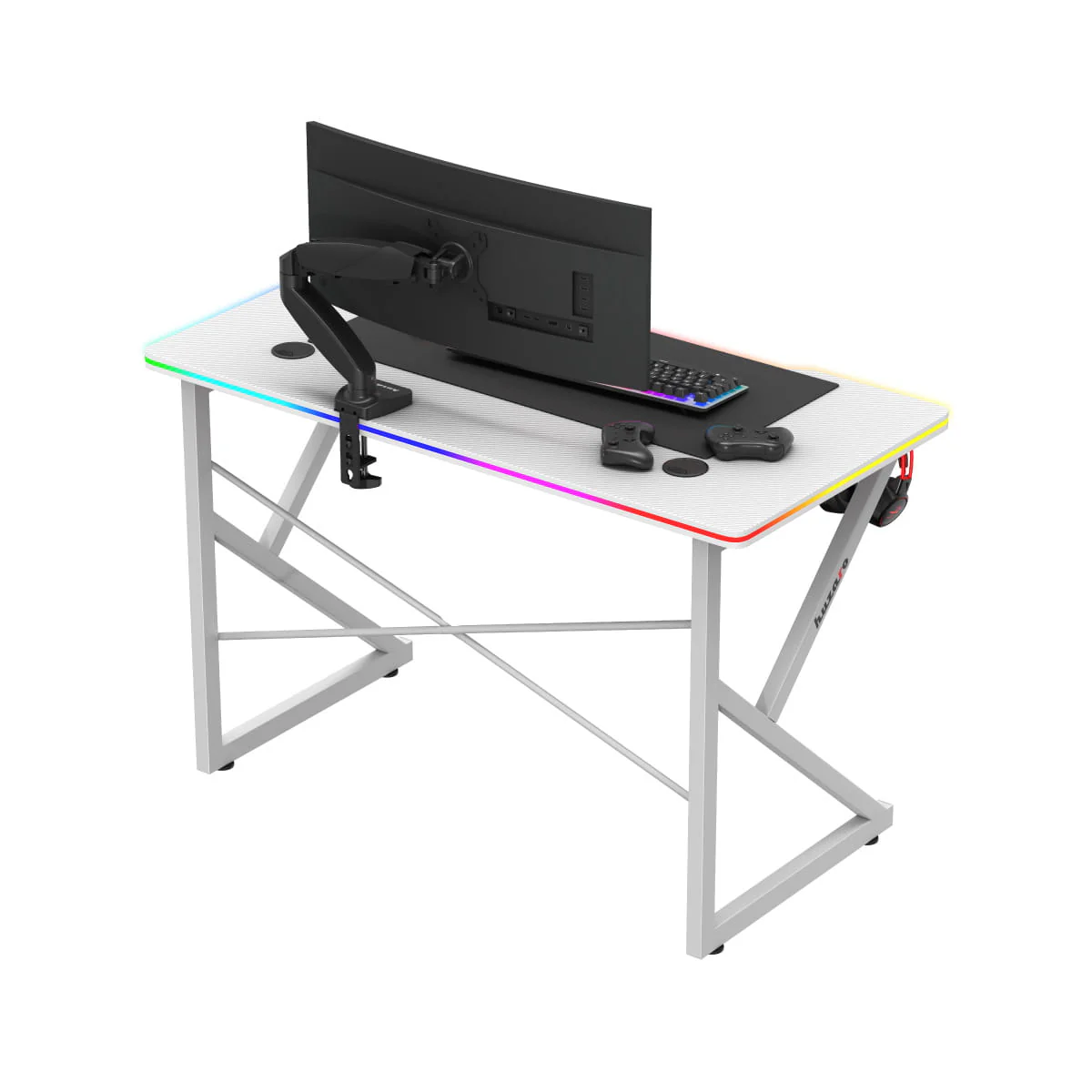Biurko Gamingowe Huzaro Hero 1.7 RGB White 120 cm OUTLET - Image 4