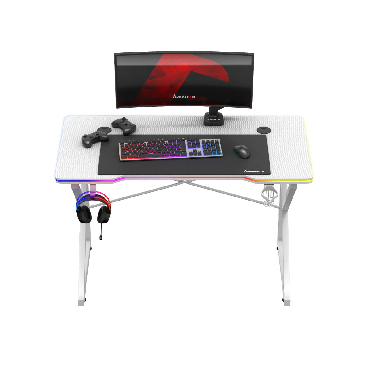 Biurko Gamingowe Huzaro Hero 1.7 RGB White 120 cm OUTLET - Image 8