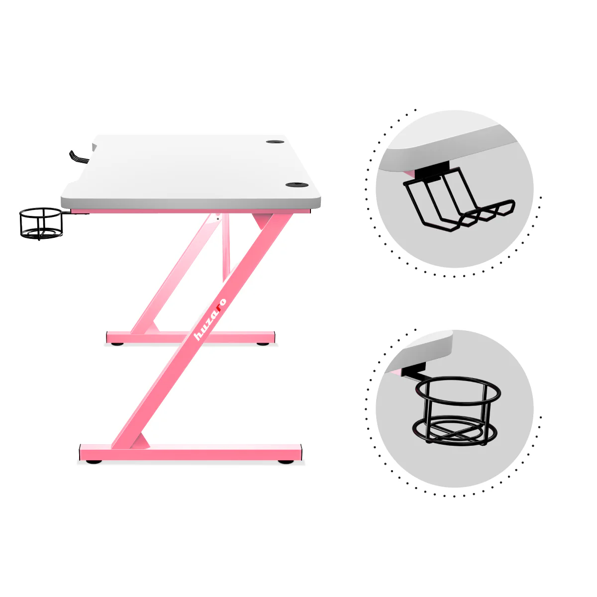 Biurko Gamingowe Huzaro Hero 1.8 Pink 100 cm OUTLET - Image 6