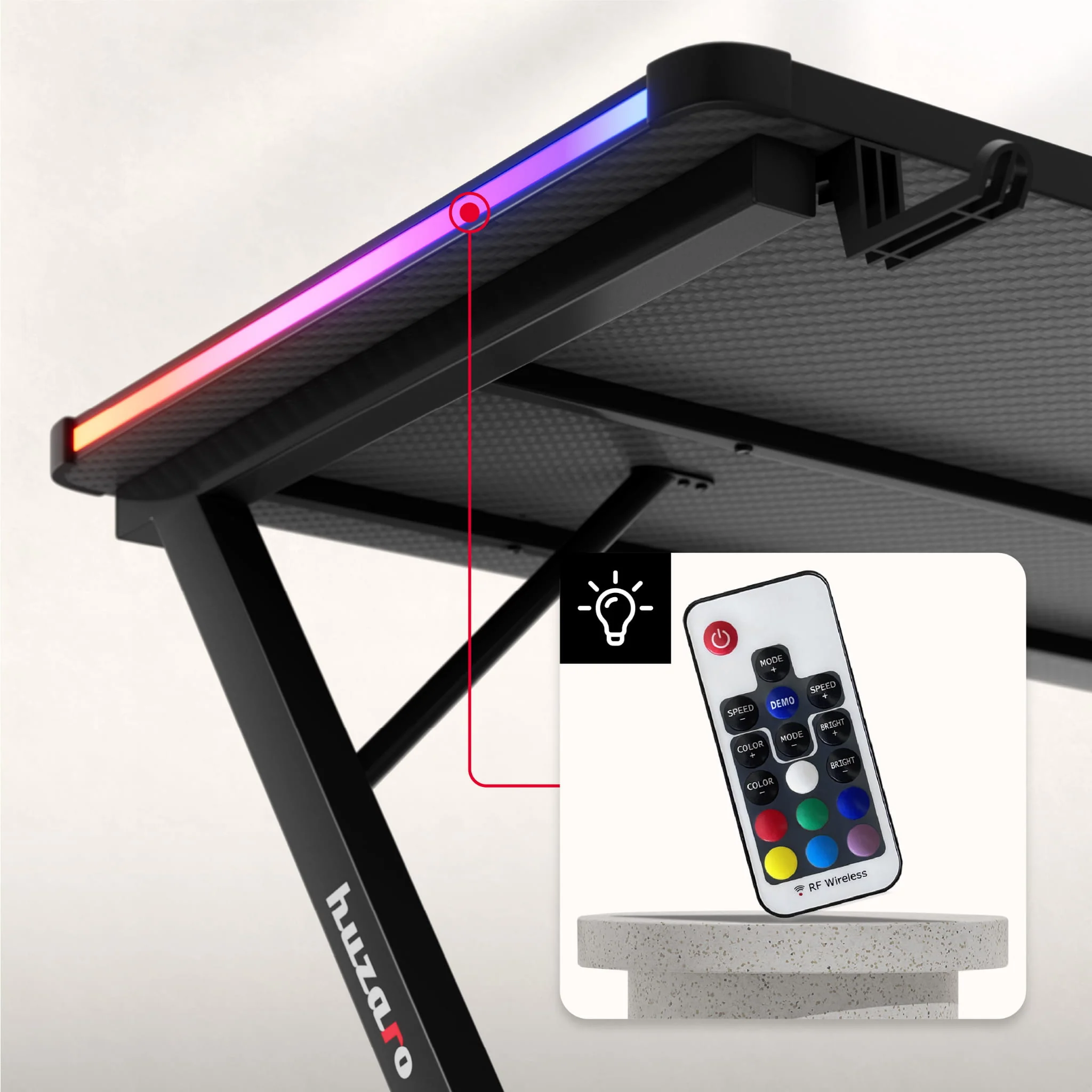 Biurko Gamingowe Huzaro Hero 2.5 RGB LED 120 cm - Image 3