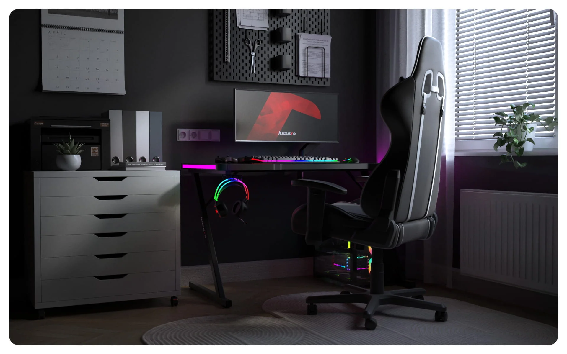 Biurko Gamingowe Huzaro Hero 2.5 RGB LED 120 cm OUTLET - Image 19