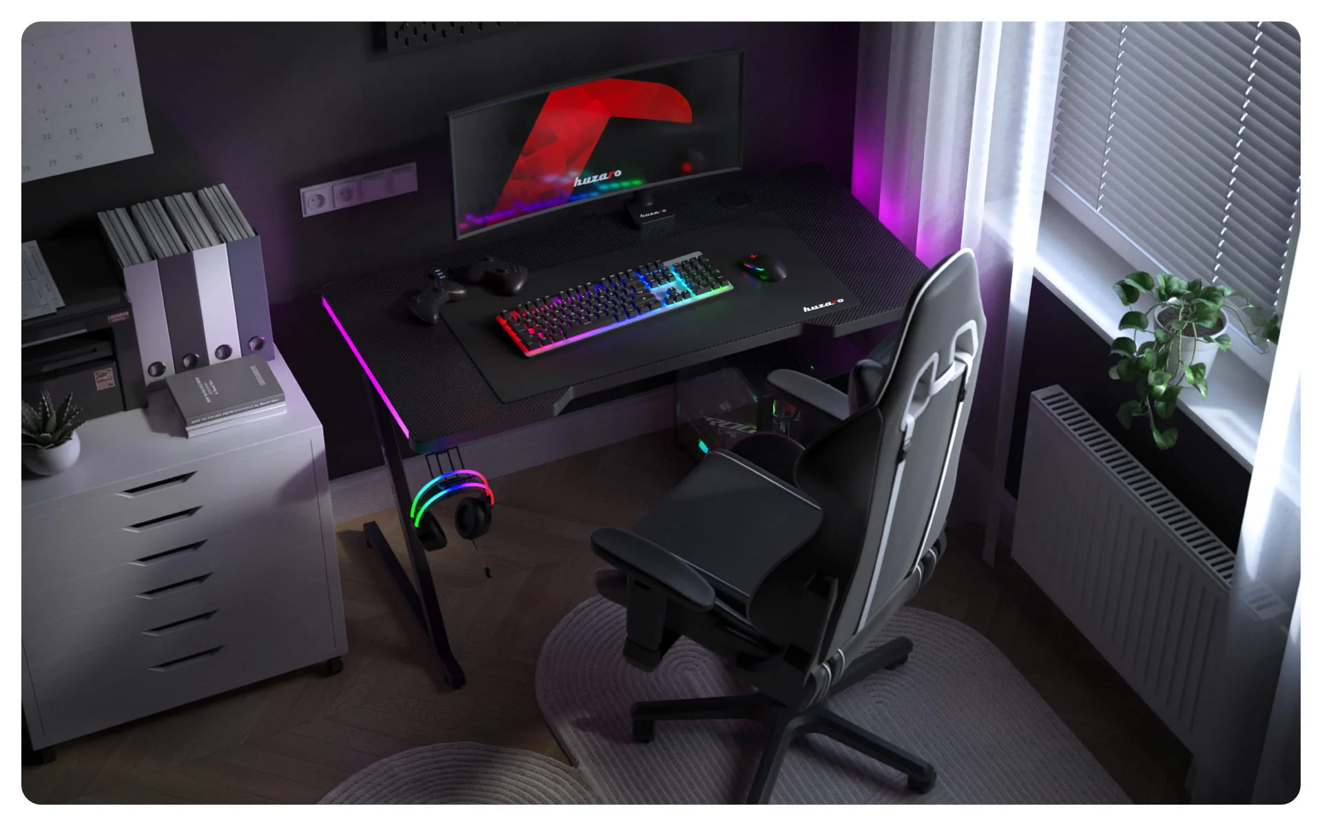 Biurko Gamingowe Huzaro Hero 2.5 RGB LED 120 cm OUTLET - Image 20