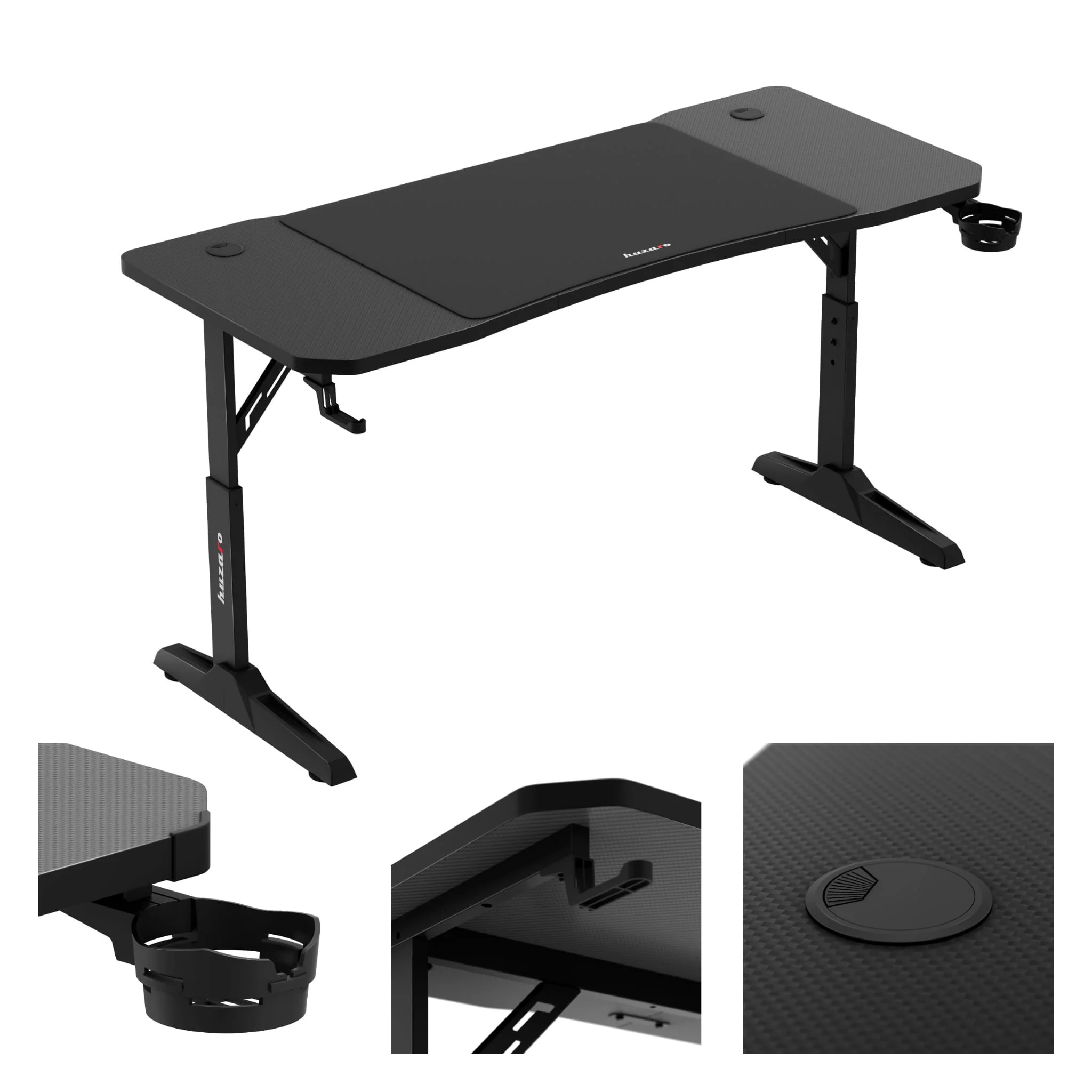 Biurko gamingowe Huzaro Hero 3.6 Black 140 cm - Image 10
