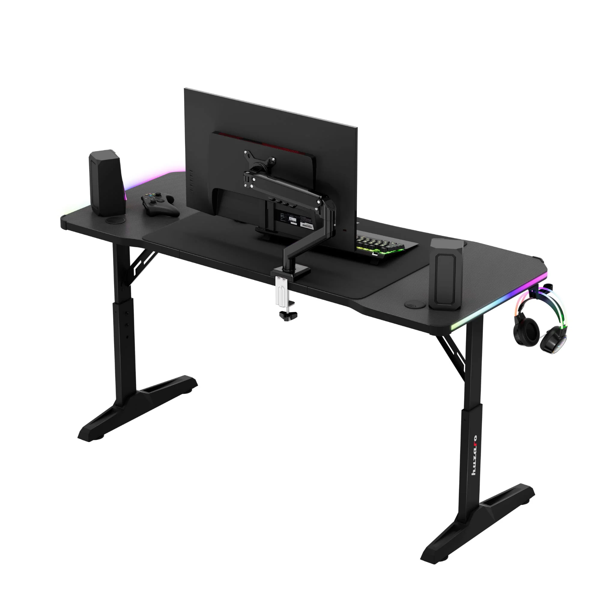 Biurko gamingowe Huzaro Hero 3.6 RGB LED Black 140 cm - Image 7