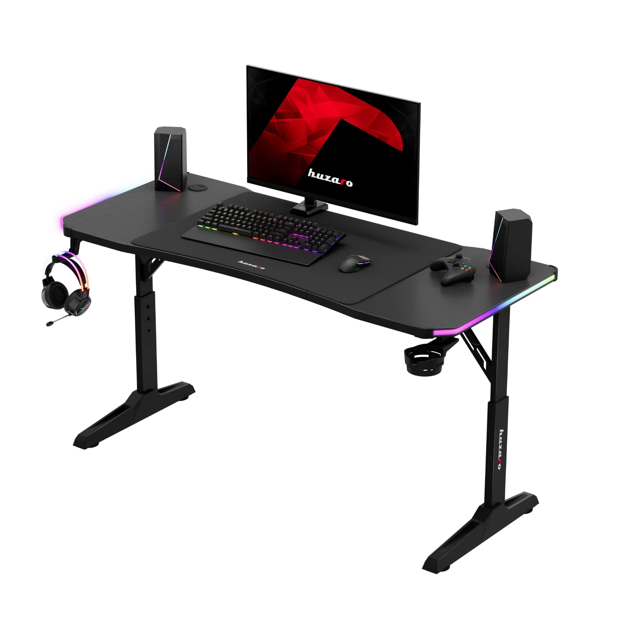 Biurko gamingowe Huzaro Hero 3.6 RGB LED Black 140 cm - Image 9