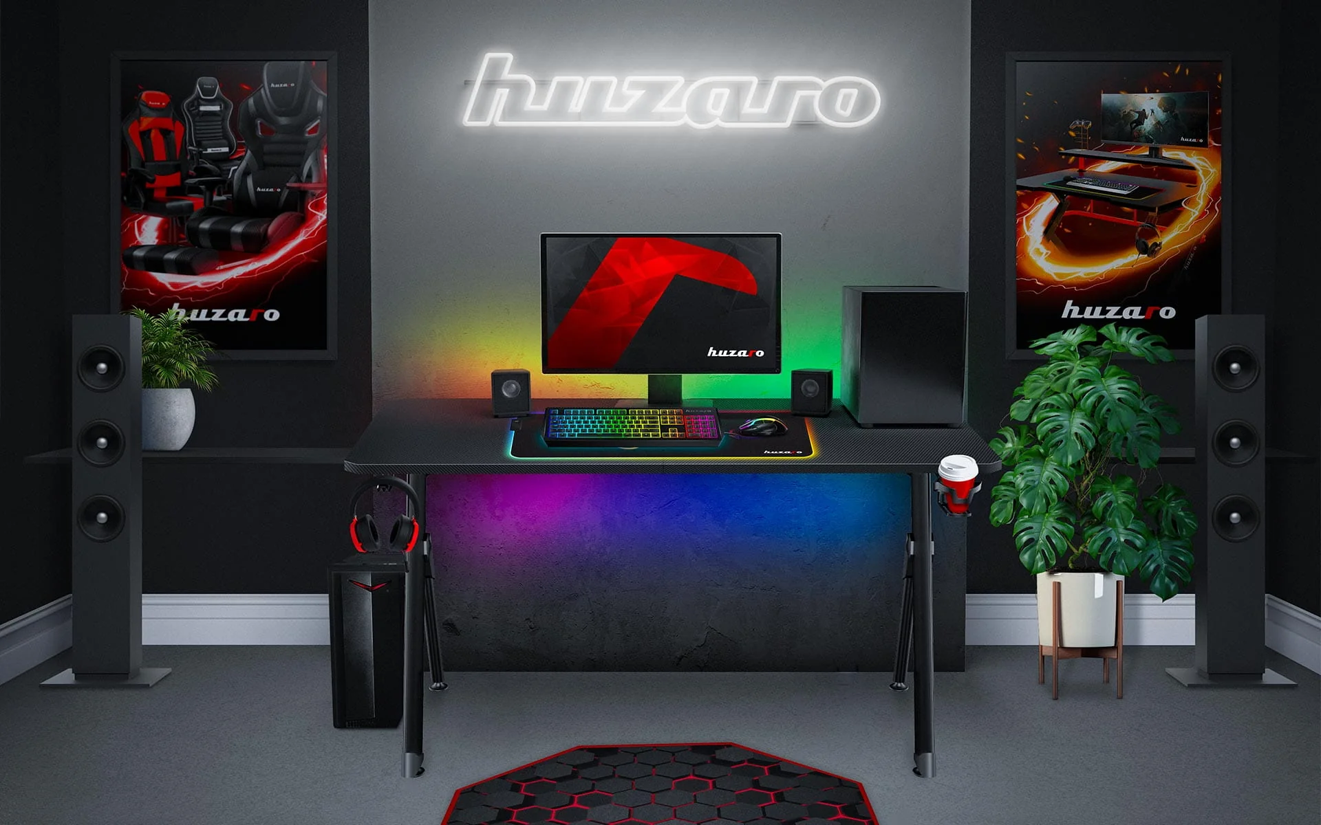 Biurko Gamingowe Huzaro Hero 4.7 Black 160 cm - Image 20
