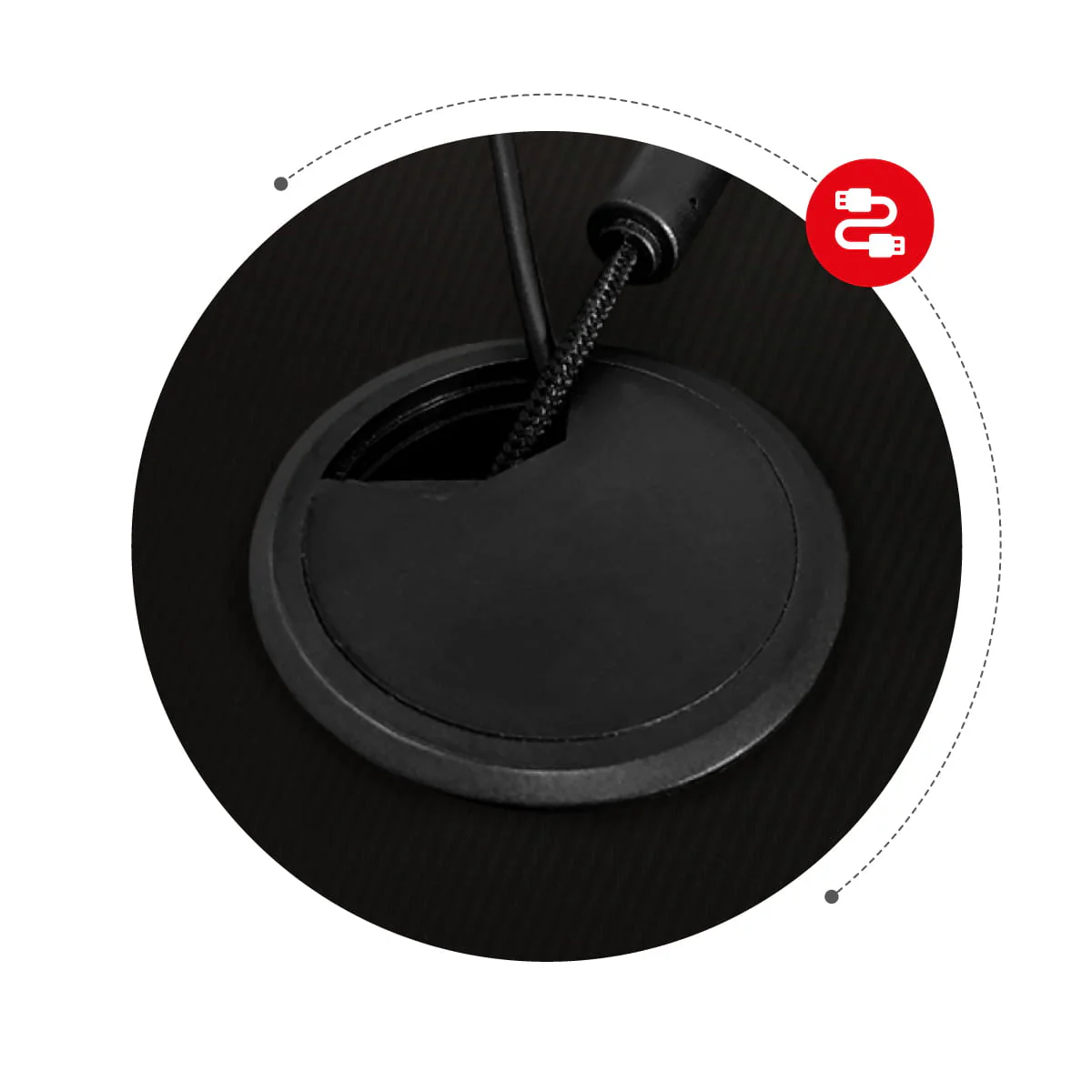 Biurko Gamingowe Huzaro Hero 5.0 Black 120 cm OUTLET - Image 14