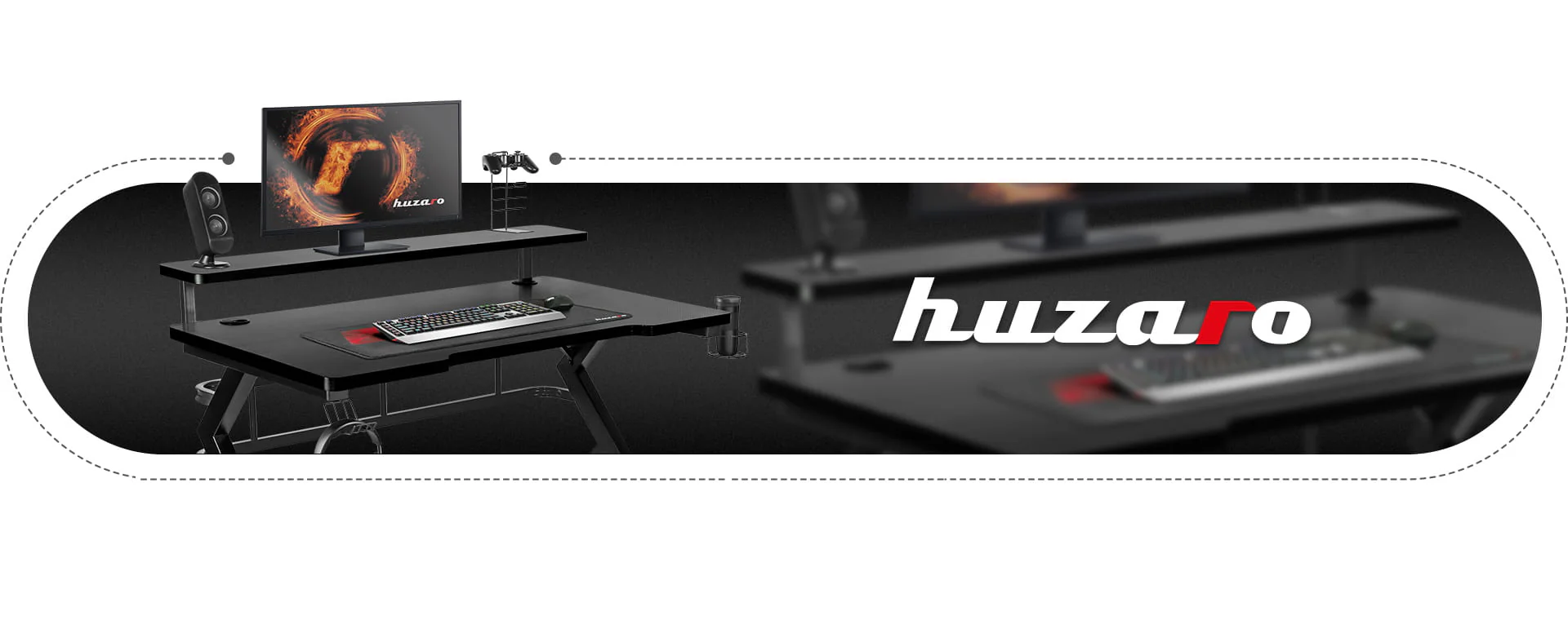 Biurko Gamingowe Huzaro Hero 5.0 Black 120 cm OUTLET - Image 15