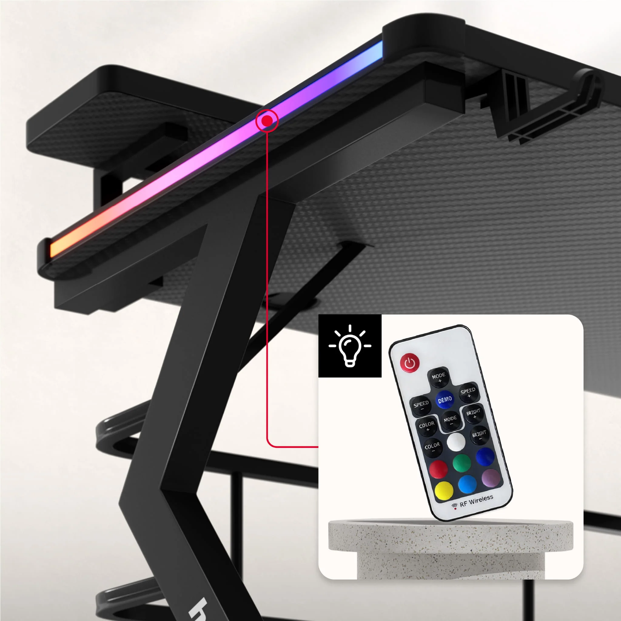 Biurko Gamingowe Huzaro Hero 5.0 RGB LED 120 cm - Image 3
