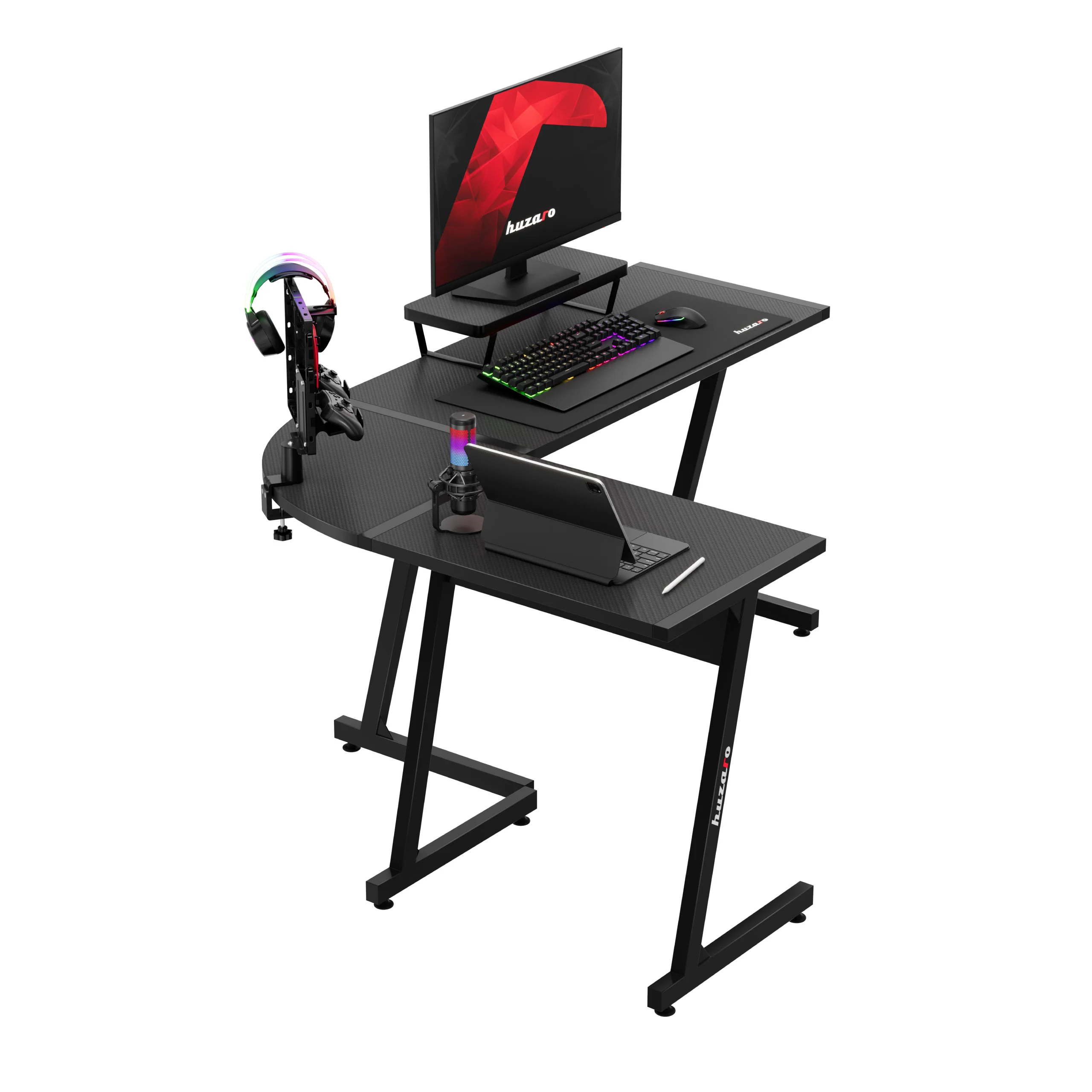 Biurko Gamingowe Huzaro Hero 6.0 Black 147 cm - Image 8