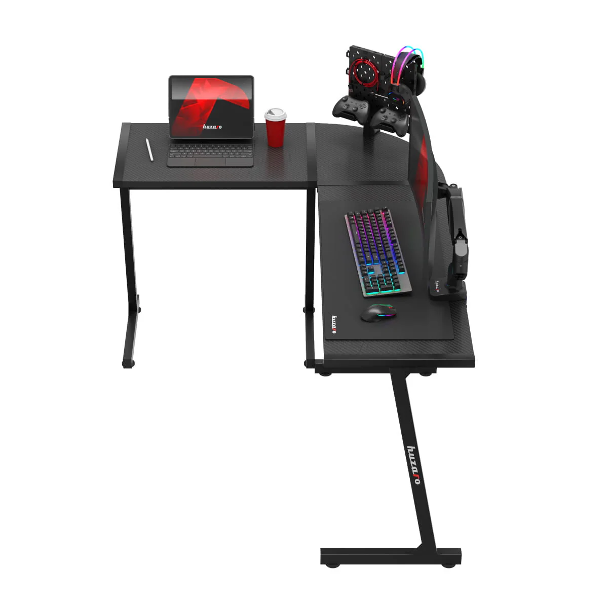 Biurko Gamingowe Huzaro Hero 6.0 Black 147 cm OUTLET - Image 11
