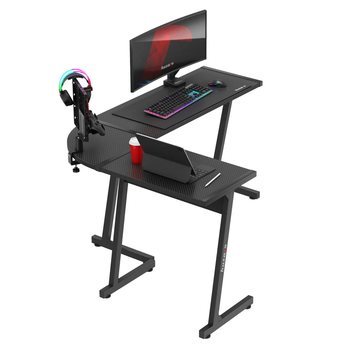 Biurko Gamingowe Huzaro Hero 6.0 Black 147 cm OUTLET - Image 5