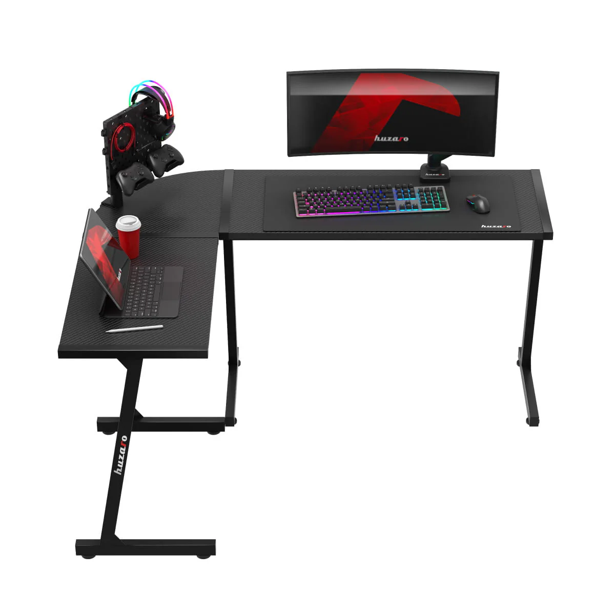 Biurko Gamingowe Huzaro Hero 6.0 Black 147 cm OUTLET - Image 8