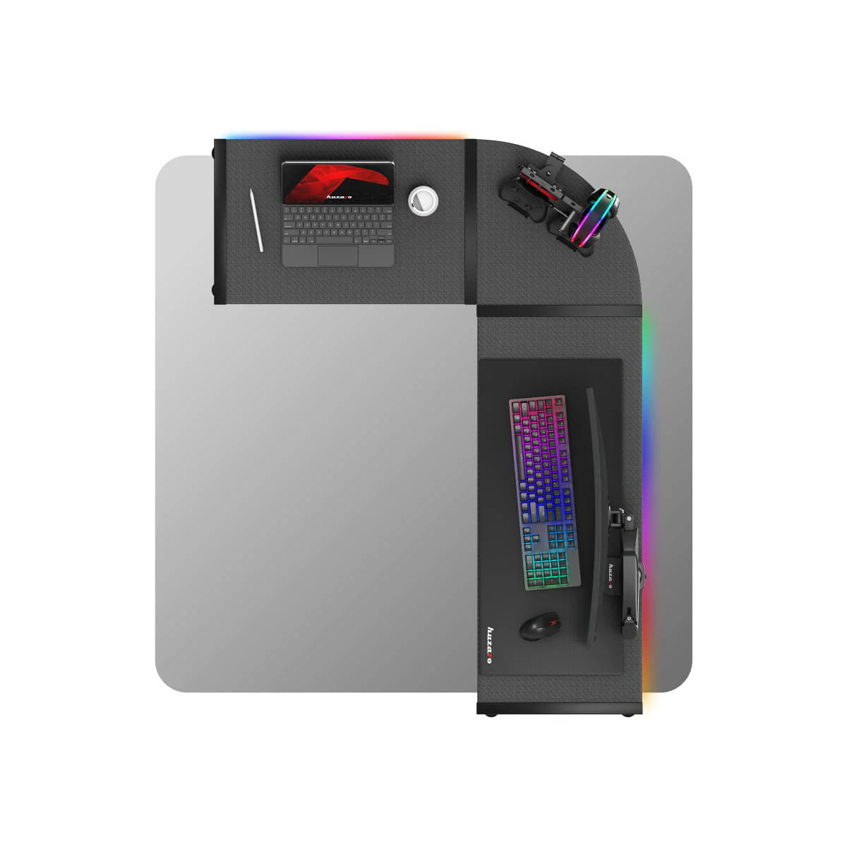 Biurko Gamingowe HUZARO HERO 6.0 Black RGB Smart 147 cm - Image 16
