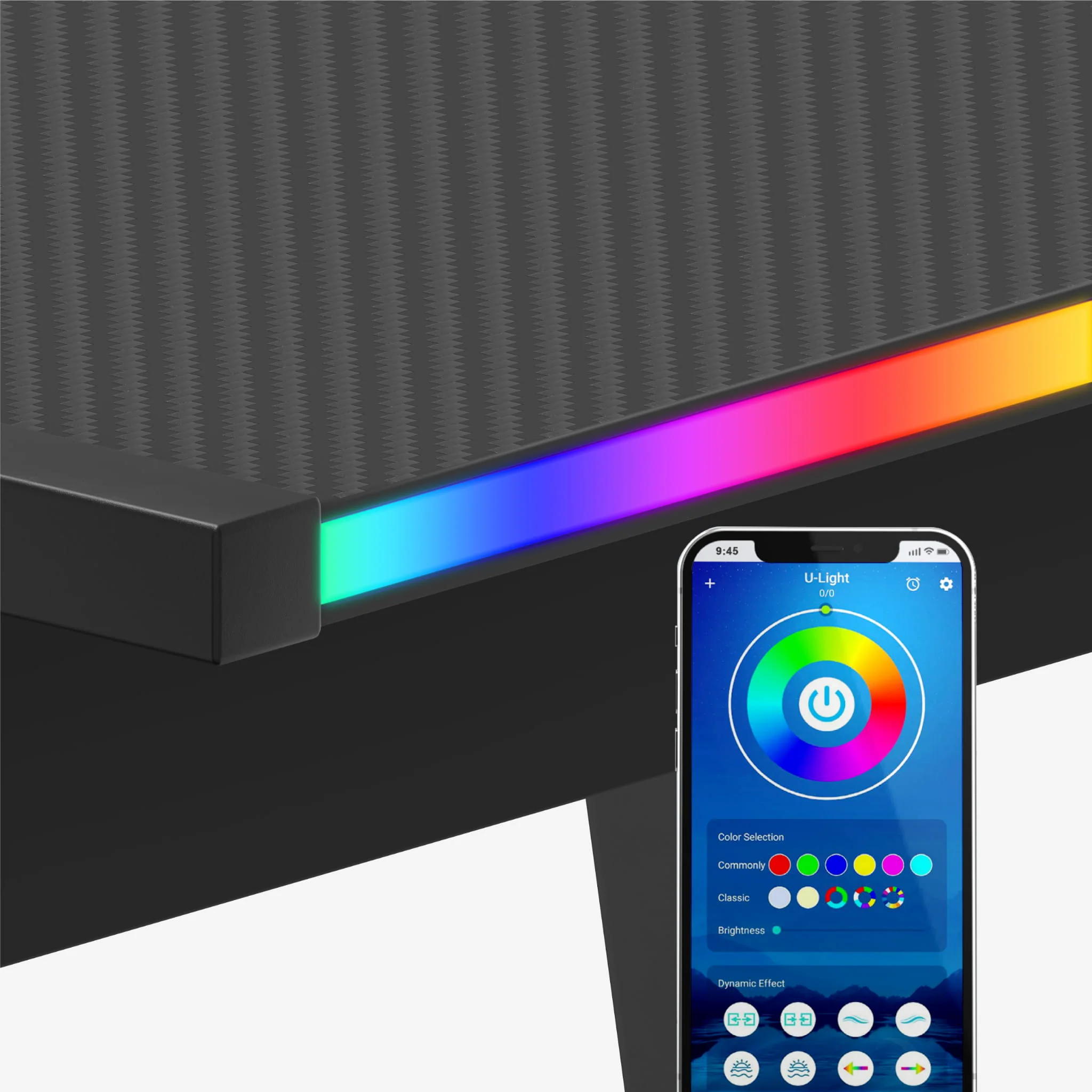 Biurko Gamingowe HUZARO HERO 6.0 Black RGB Smart 147 cm - Image 4