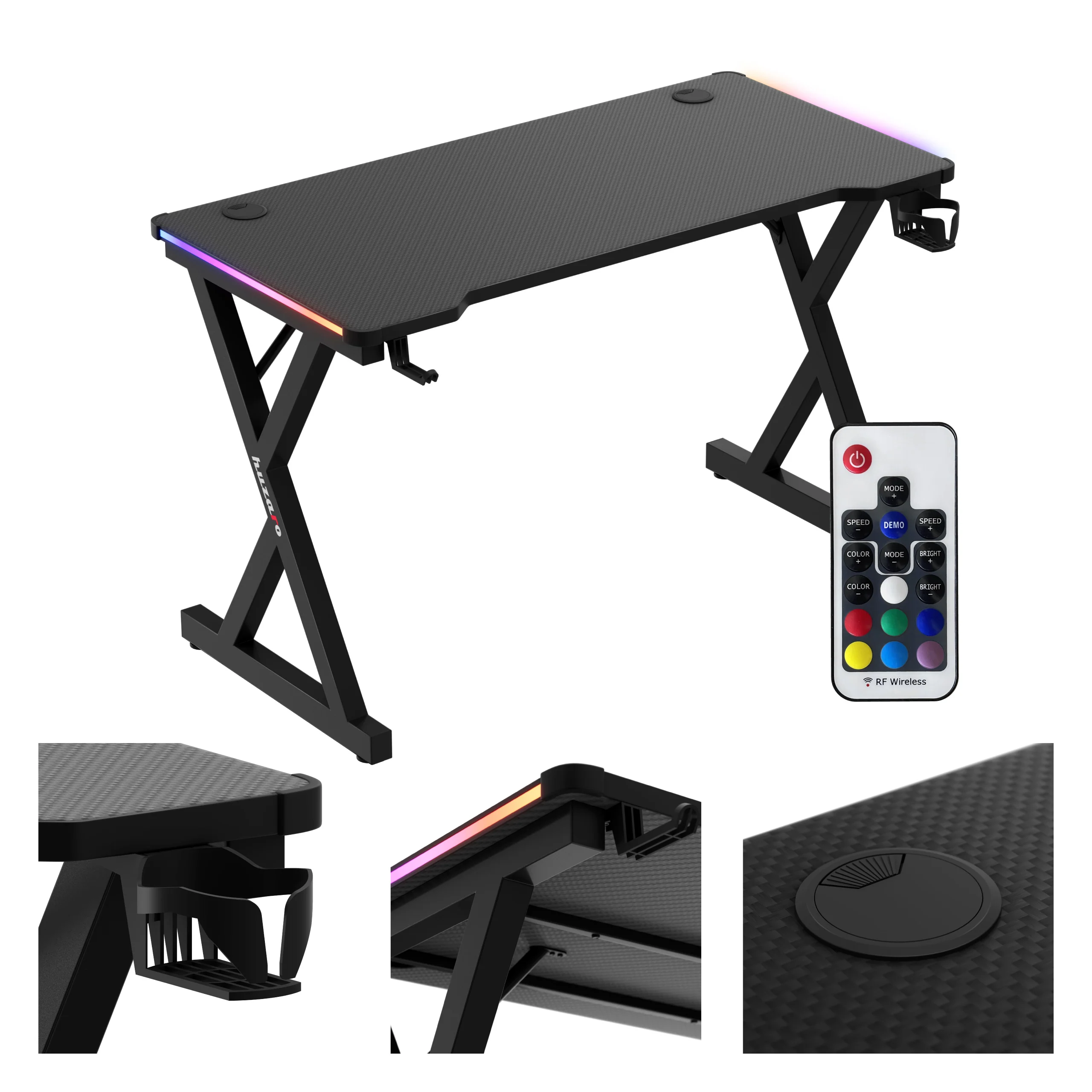 Biurko gamingowe LED Huzaro Hero 2.3 RGB 120 cm - Image 11