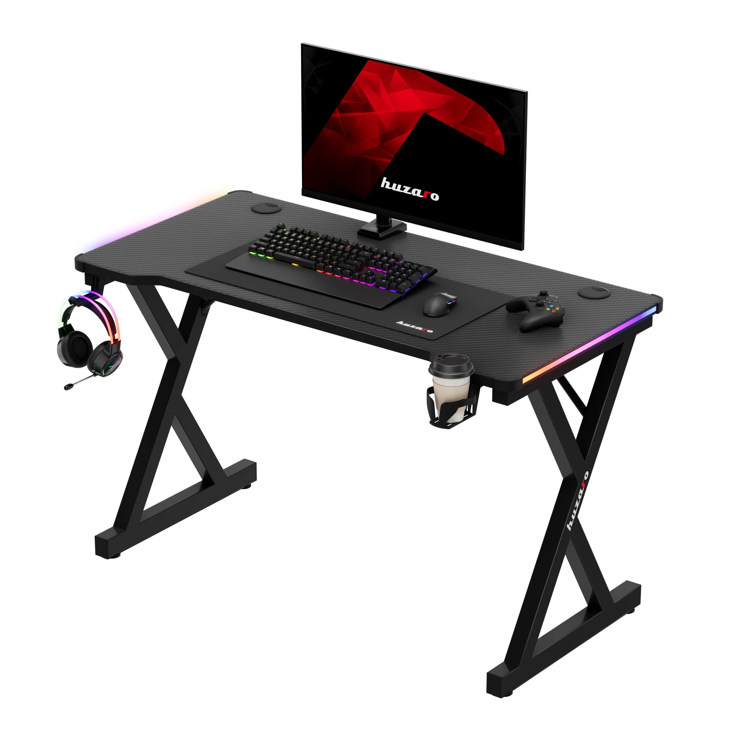 Biurko gamingowe LED Huzaro Hero 2.3 RGB 120 cm - Image 8