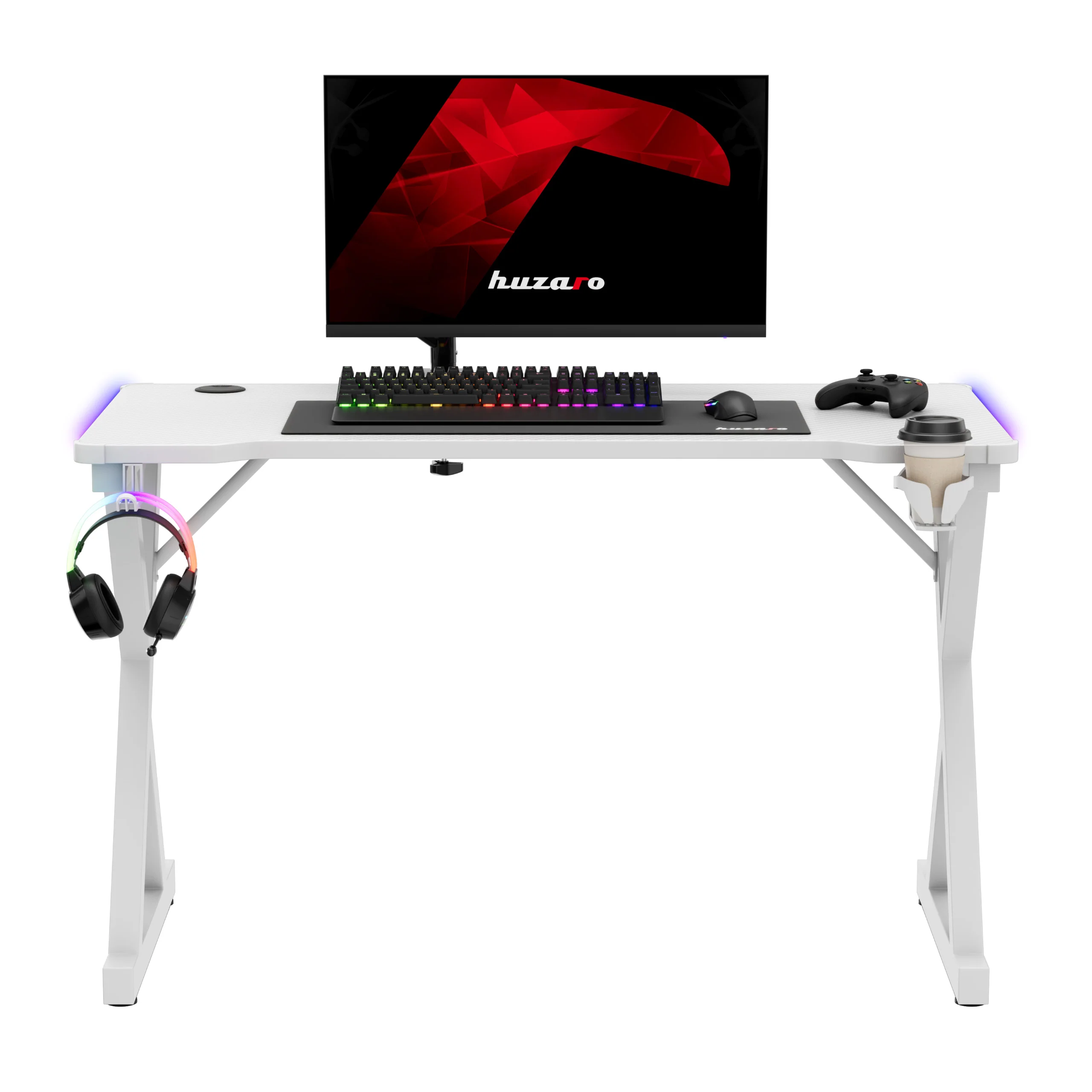 Biurko gamingowe LED Huzaro Hero 2.3 RGB White 120 cm - Image 20