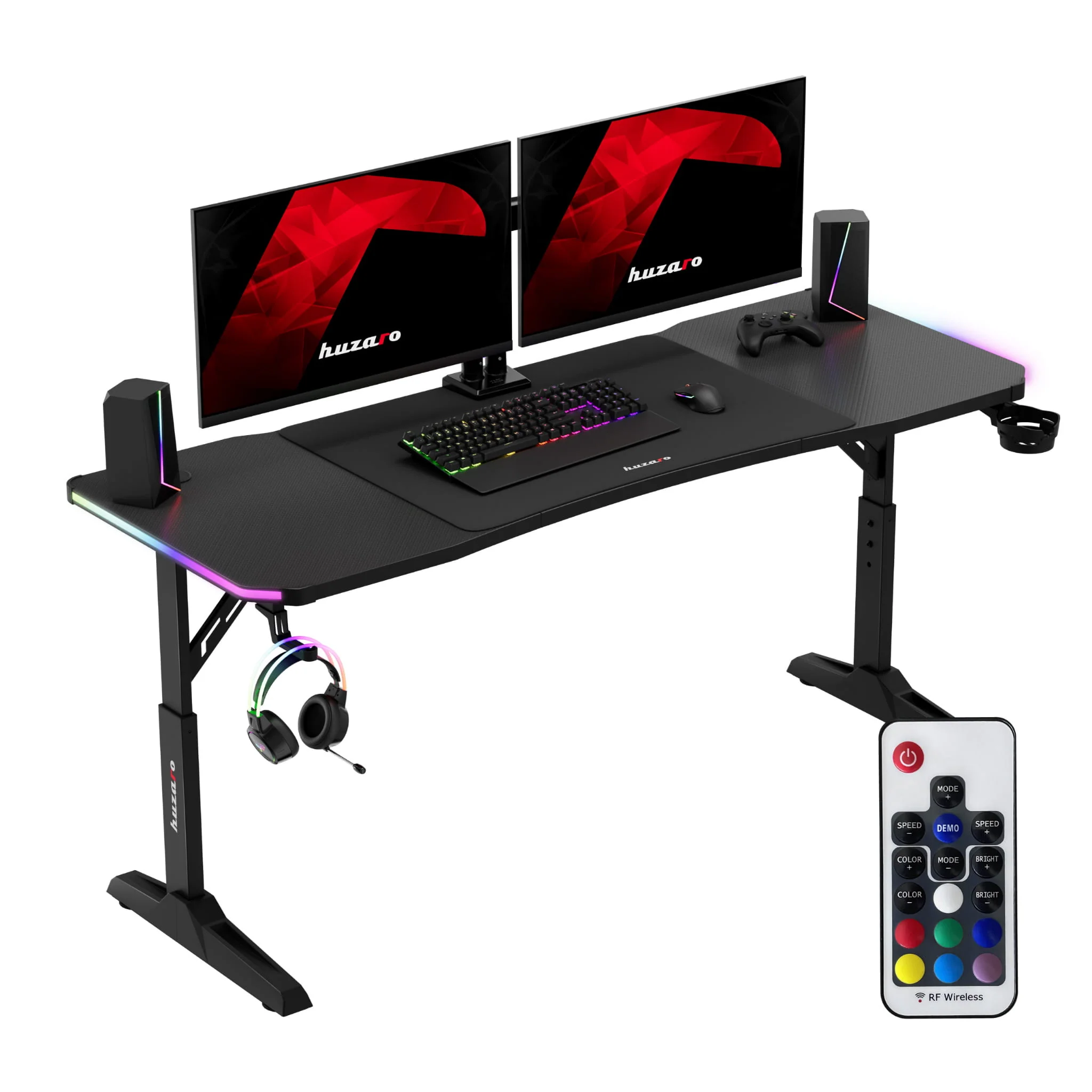 Biurko gamingowe Led Huzaro Hero 4.6 RGB Black 160 cm - Image 9