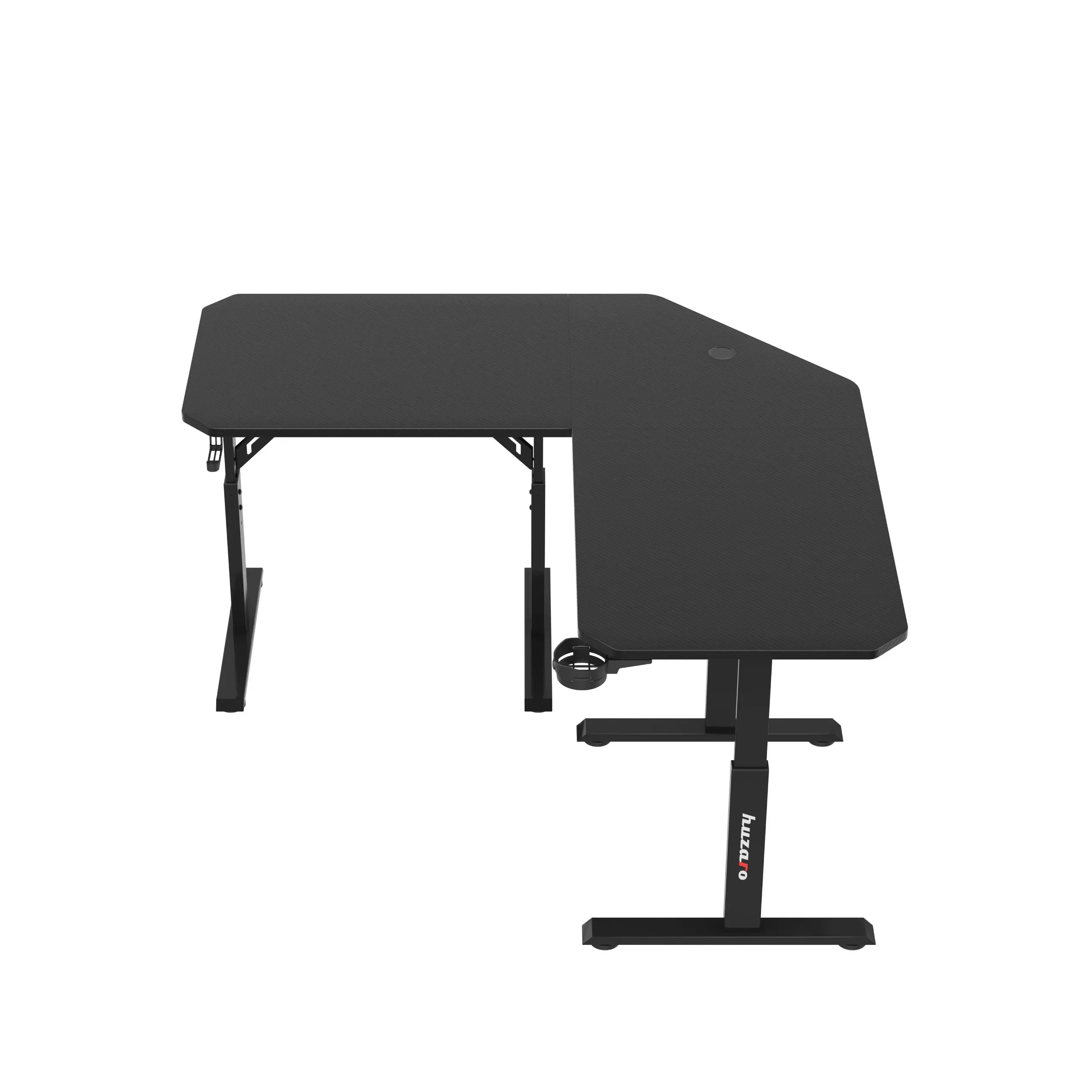 Biurko gamingowe narożne z regulacją wysokości Huzaro Hero 7.3 Black - Image 2