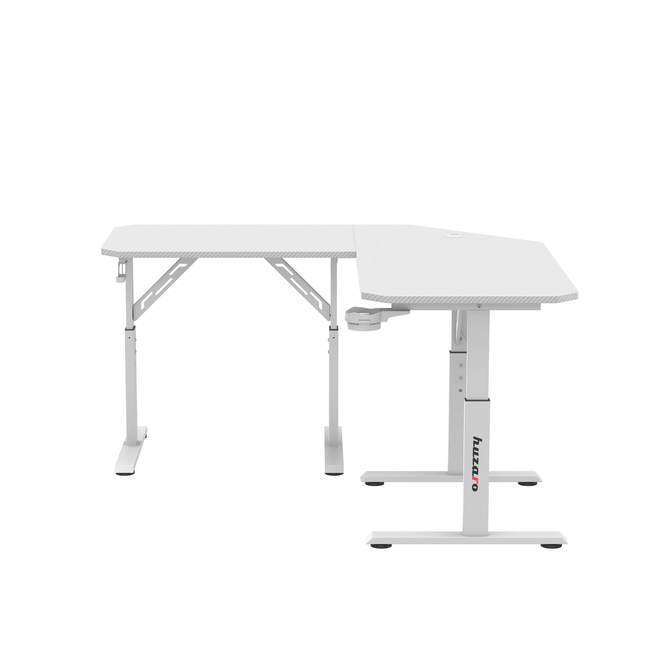 Biurko gamingowe narożne z regulacją wysokości Huzaro Hero 7.3 White - Image 11