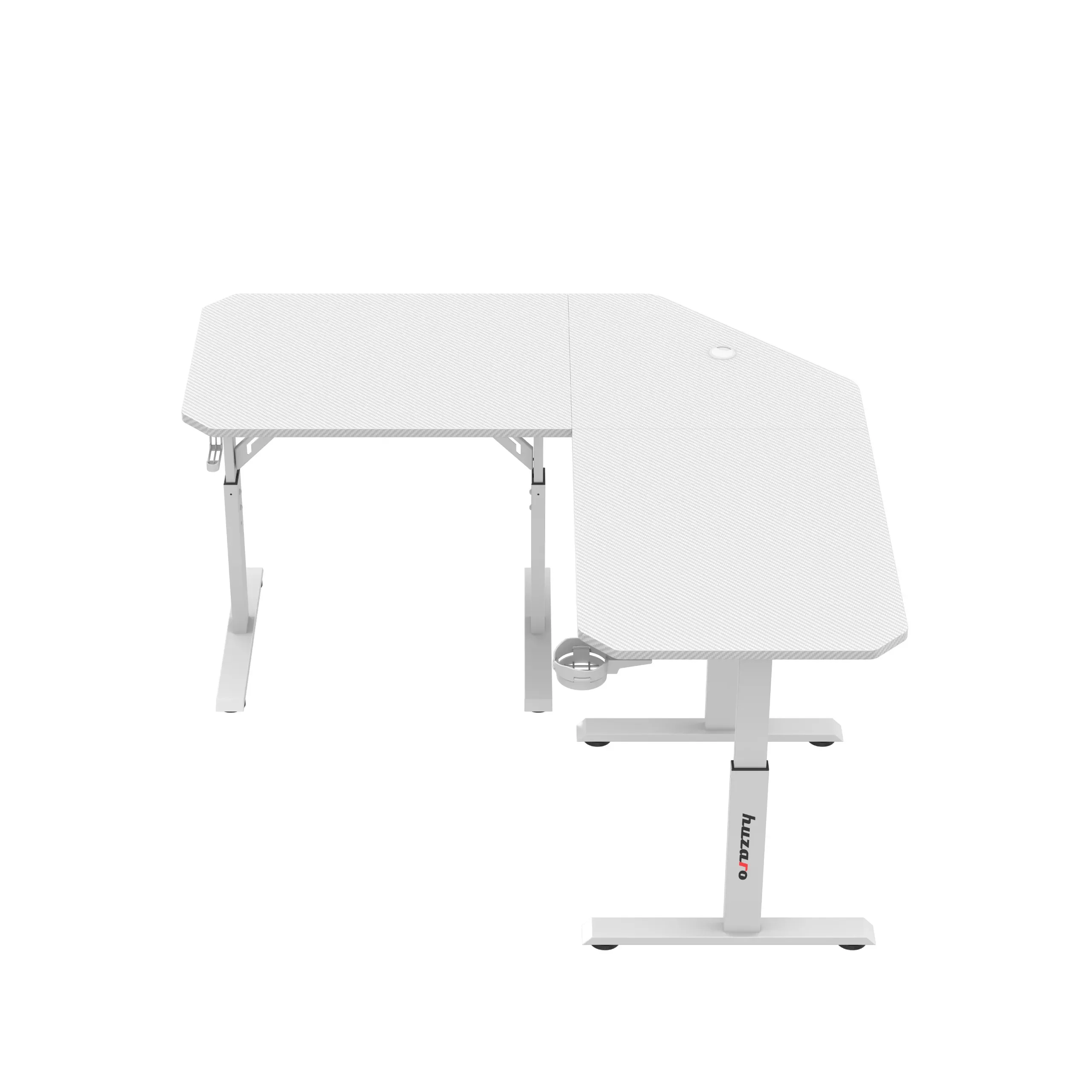 Biurko gamingowe narożne z regulacją wysokości Huzaro Hero 7.3 White - Image 2