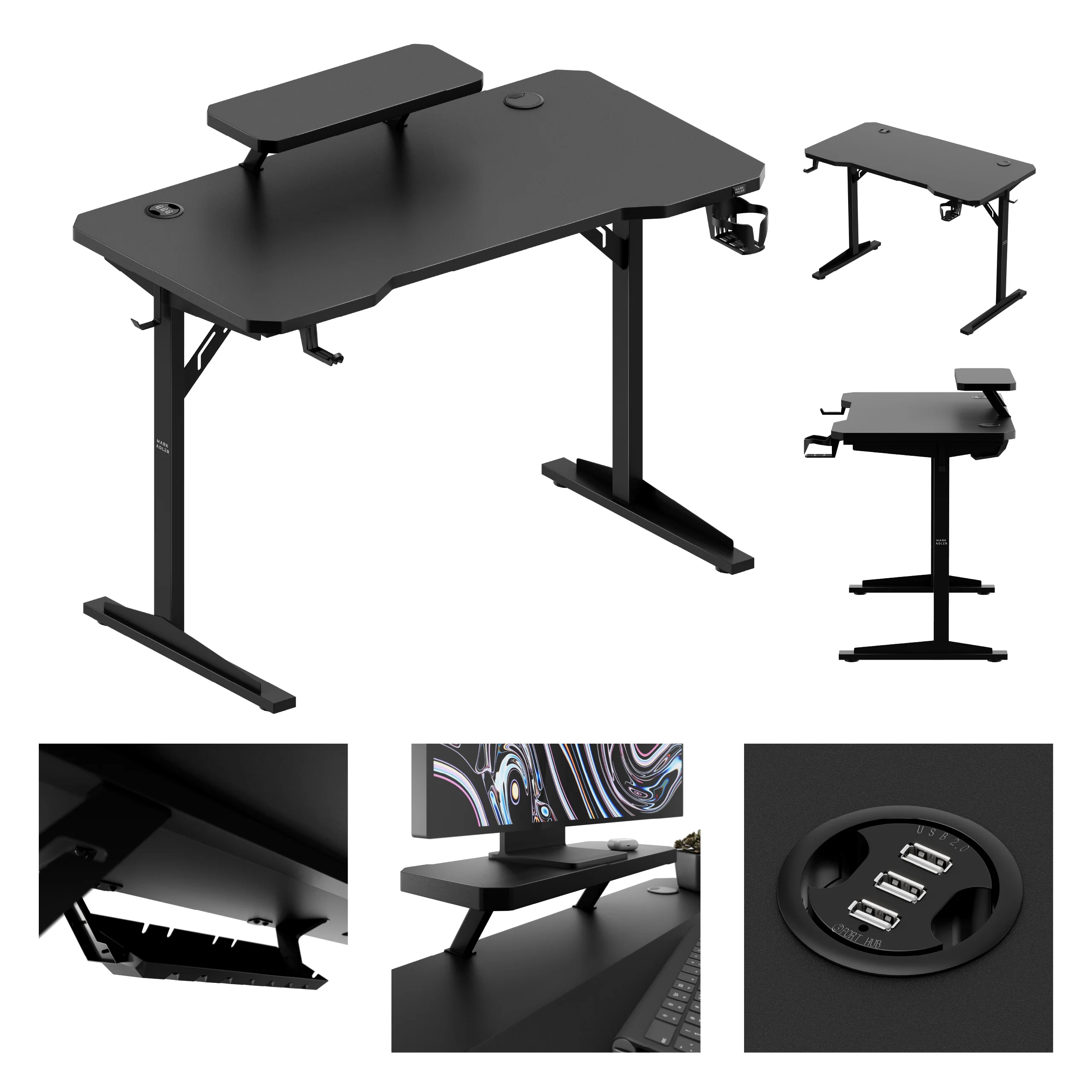 Biurko komputerowe z półką Mark Adler Leader 5.1 Black  115 cm - Image 18