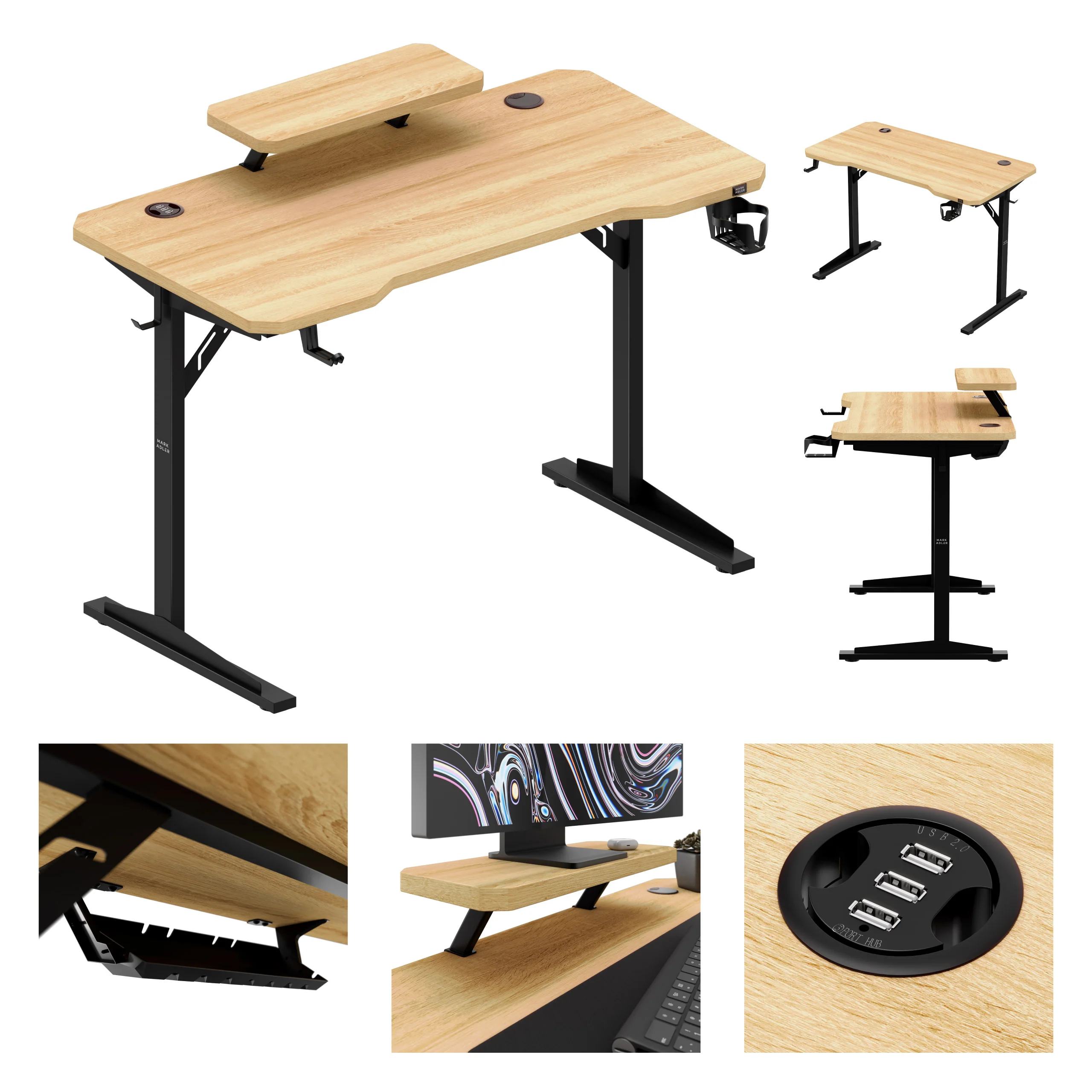 Biurko komputerowe z półką Mark Adler Leader 5.1 Oak  115 cm - Image 14