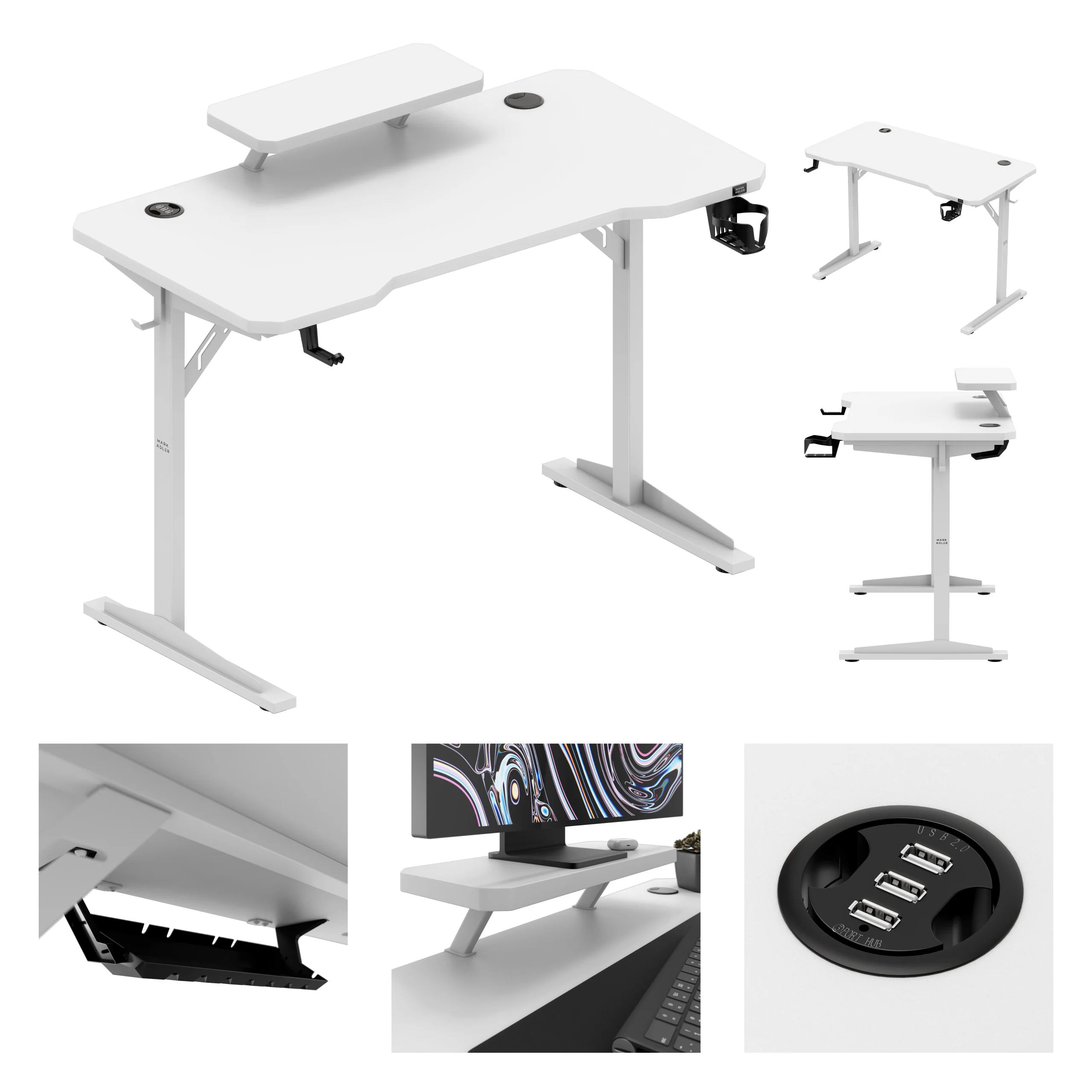 Biurko komputerowe z półką Mark Adler Leader 5.1 White 115 cm - Image 12