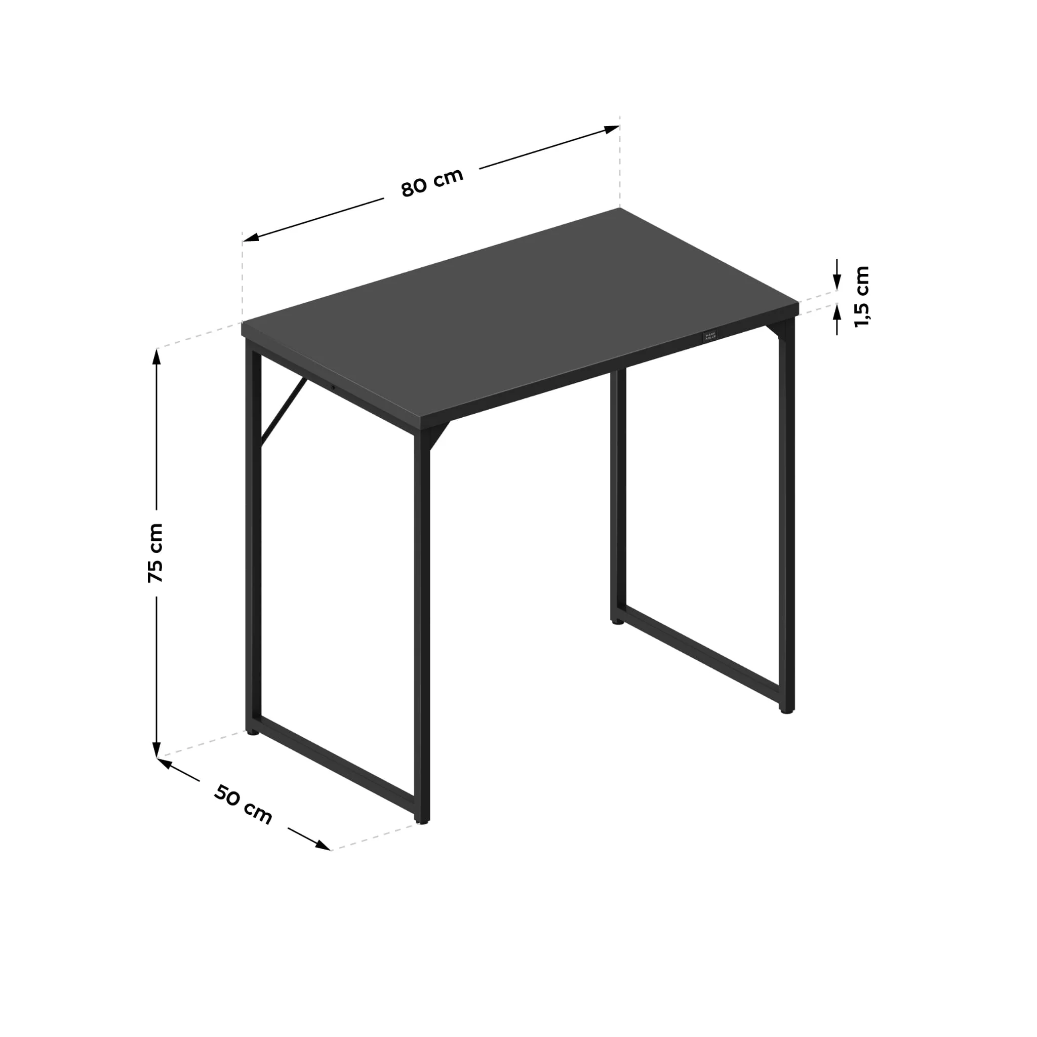Biurko Małe Mark Adler Leader 1.3 Black 80 cm - Image 11