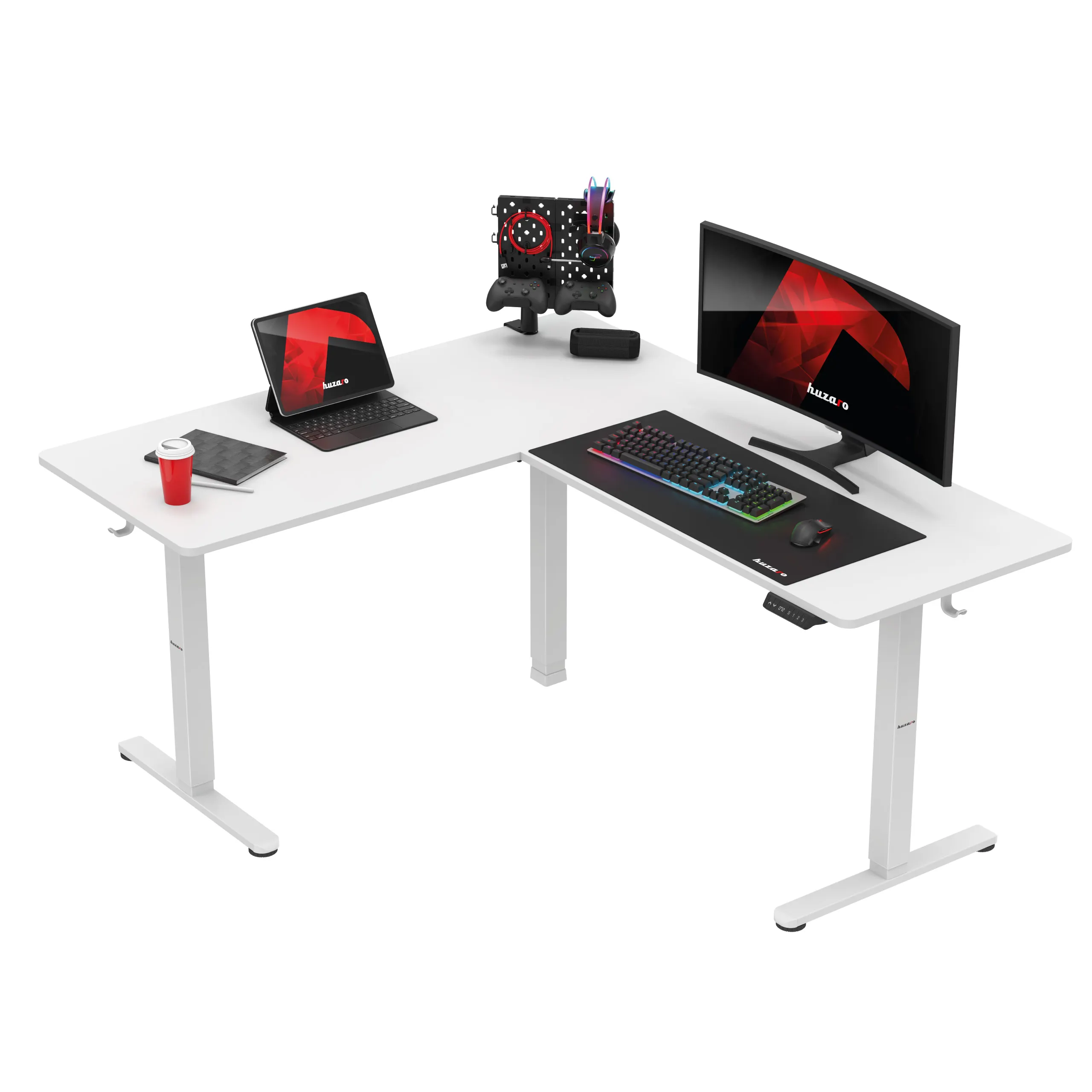Biurko narożne elektryczne Huzaro Hero 9.5 White 160 cm - Image 13